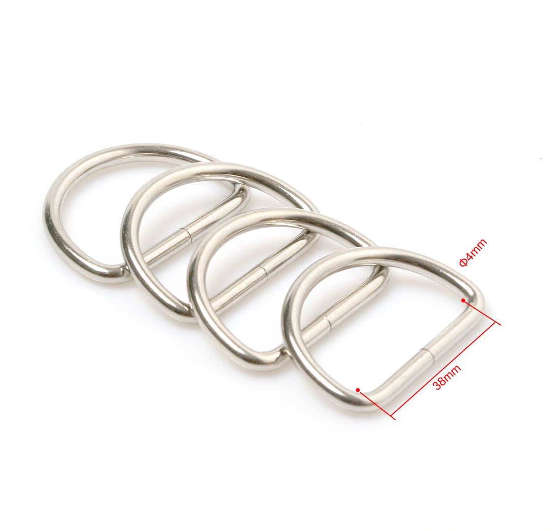 1 1/2 Metal D-Rings Non Welded Nickel Plated (25pcs)