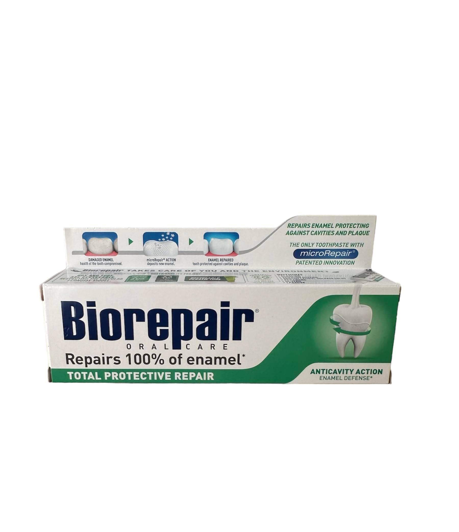 Biorepair:"Total Protective Repair" Toothpaste with microRepair, New Formula - 2.5 Fluid Ounce (75ml) Tubes (Pack of 2) [ Italian Import ]