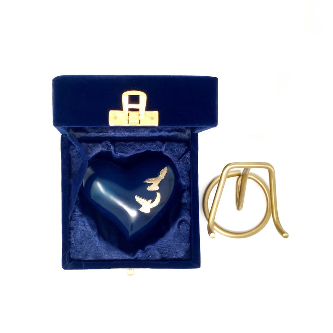 Dove Memorial Urns,Flying Doves Small Blue Heart Keepsake Urn for cremation Ashes