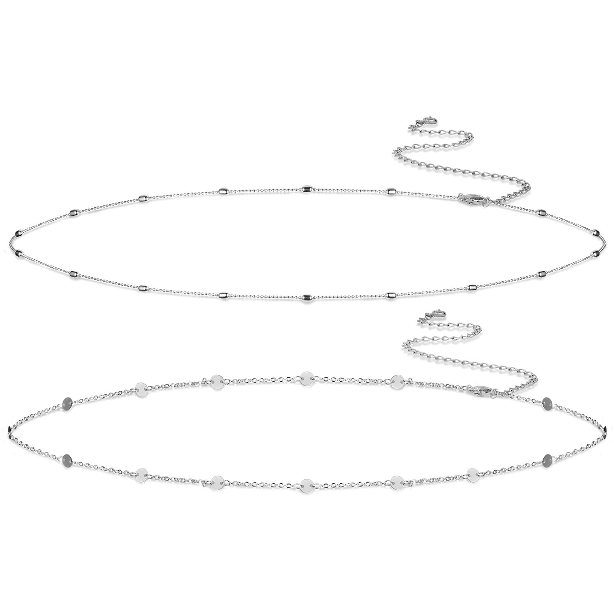 14K Gold Plated Body Chains Dainty Boho Layered Beach Waist Chain Adjustable Bikini Belly Chain Jewelry Accessories for Women Sexy