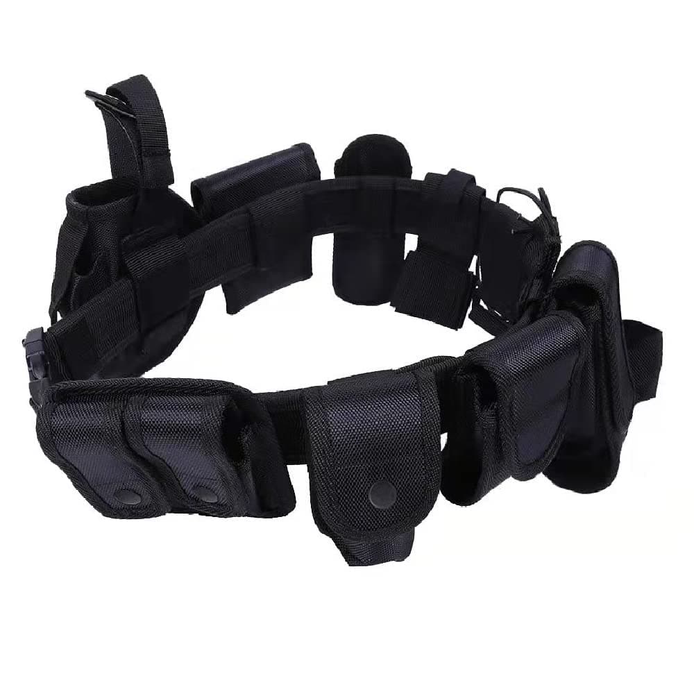 HUNANBANG 10 in 1 Duty Belt Black Law Enforcement Tactical Equipment System Set 10 pcs