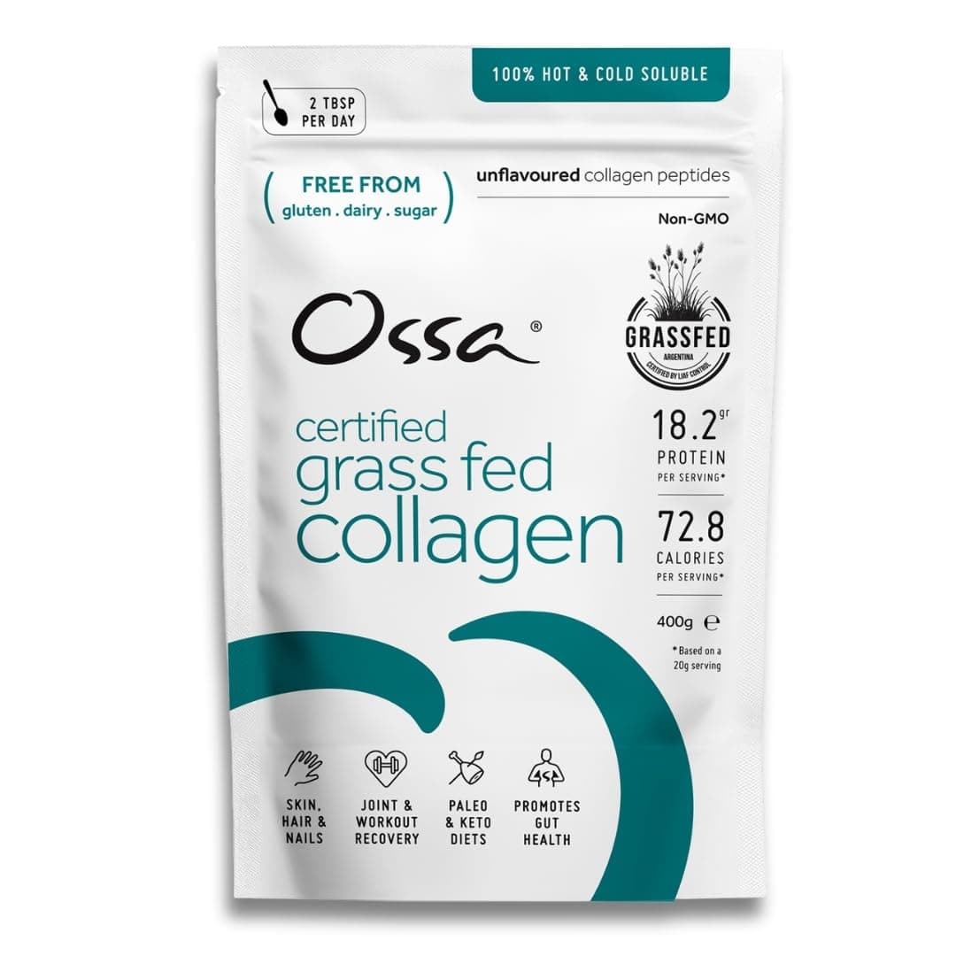 Ossa Collagen Peptides Powder 400g | Grass Fed | Natural Protein Supplement with Amino Acids | Keto & Paleo Friendly | Supports Healthy Hair, Skin, Joints & Muscles