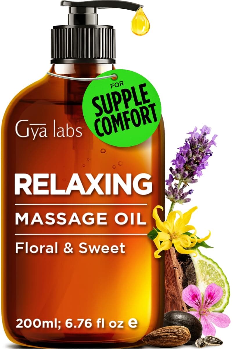Gya Labs Relaxing Massage Oil - 6.76 Fl Oz - Massage Oil For Deep Relaxation And Daily Wellness - Fast-Absorbing And Non-Greasy Formula, Non-Gmo And Cruelty-Free