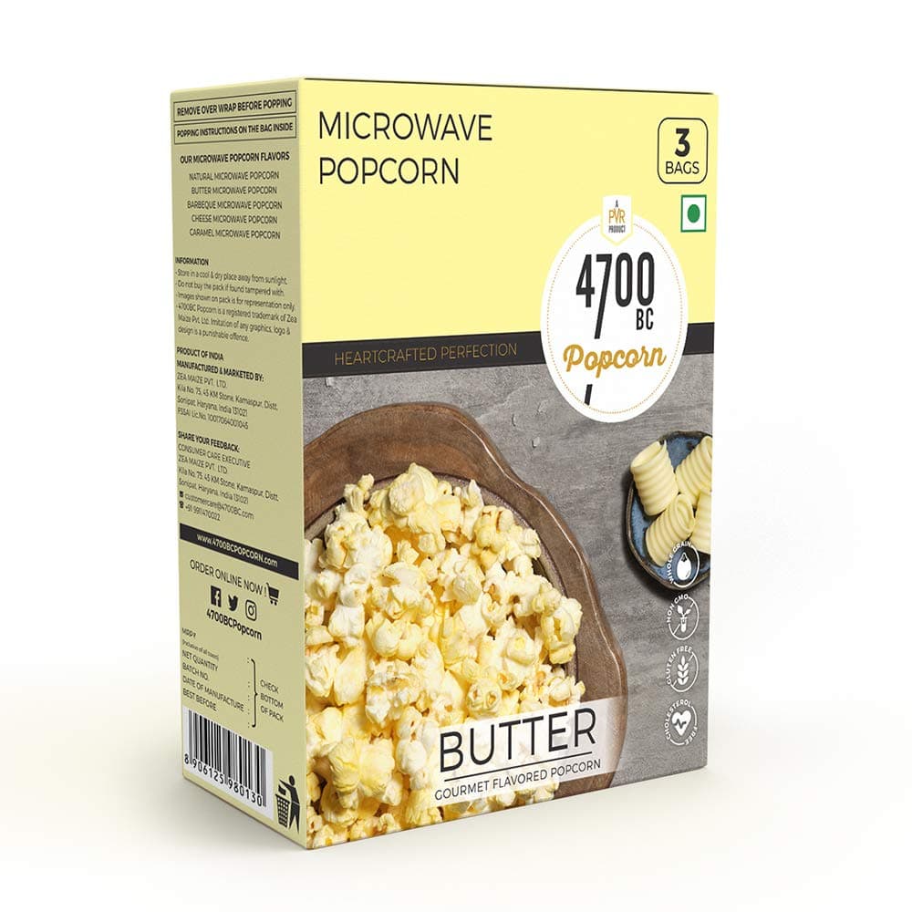 4700BC Popcorn, Microwave Bag, Butter, 255g(Pack of 3)