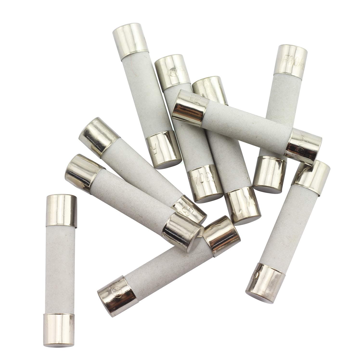 Tegg 10PCS 30A Slow-Blow Time Delay Ceramic Fuses 250V 6x30mm