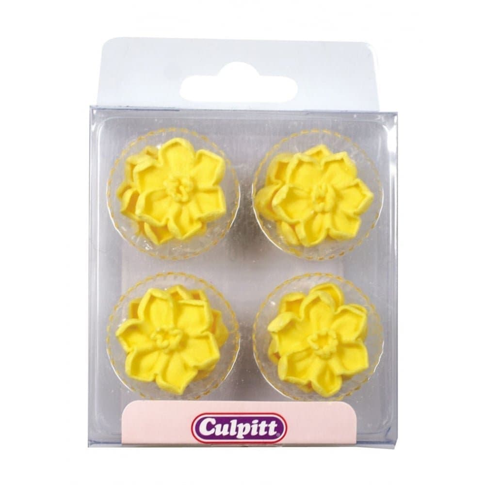 12 DAFFODIL Sugar Cake Decorations (Pipings){Cupcake Toppers}