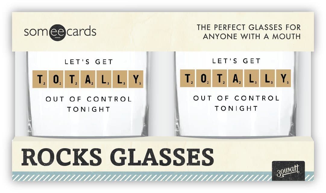 "Out of Control" Old Fashioned Cocktail Glasses 2 Pack - By 30 Watt