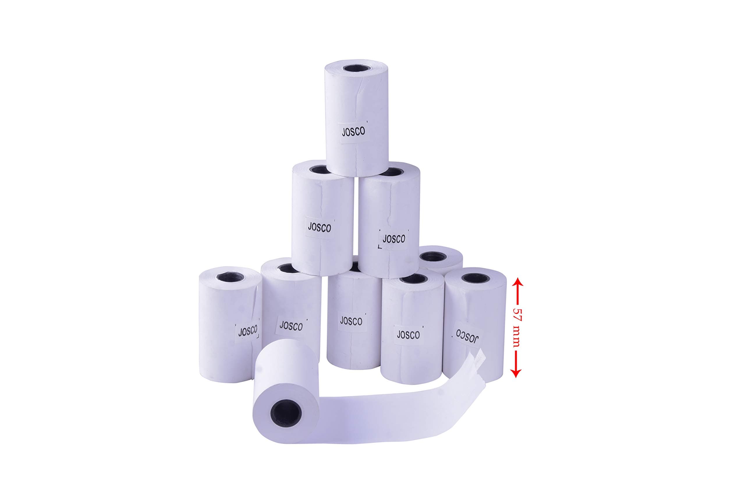 JOSCO Paper Rolls Thermal Paper Rolls 57mm Width x15m Length - Pack of 25