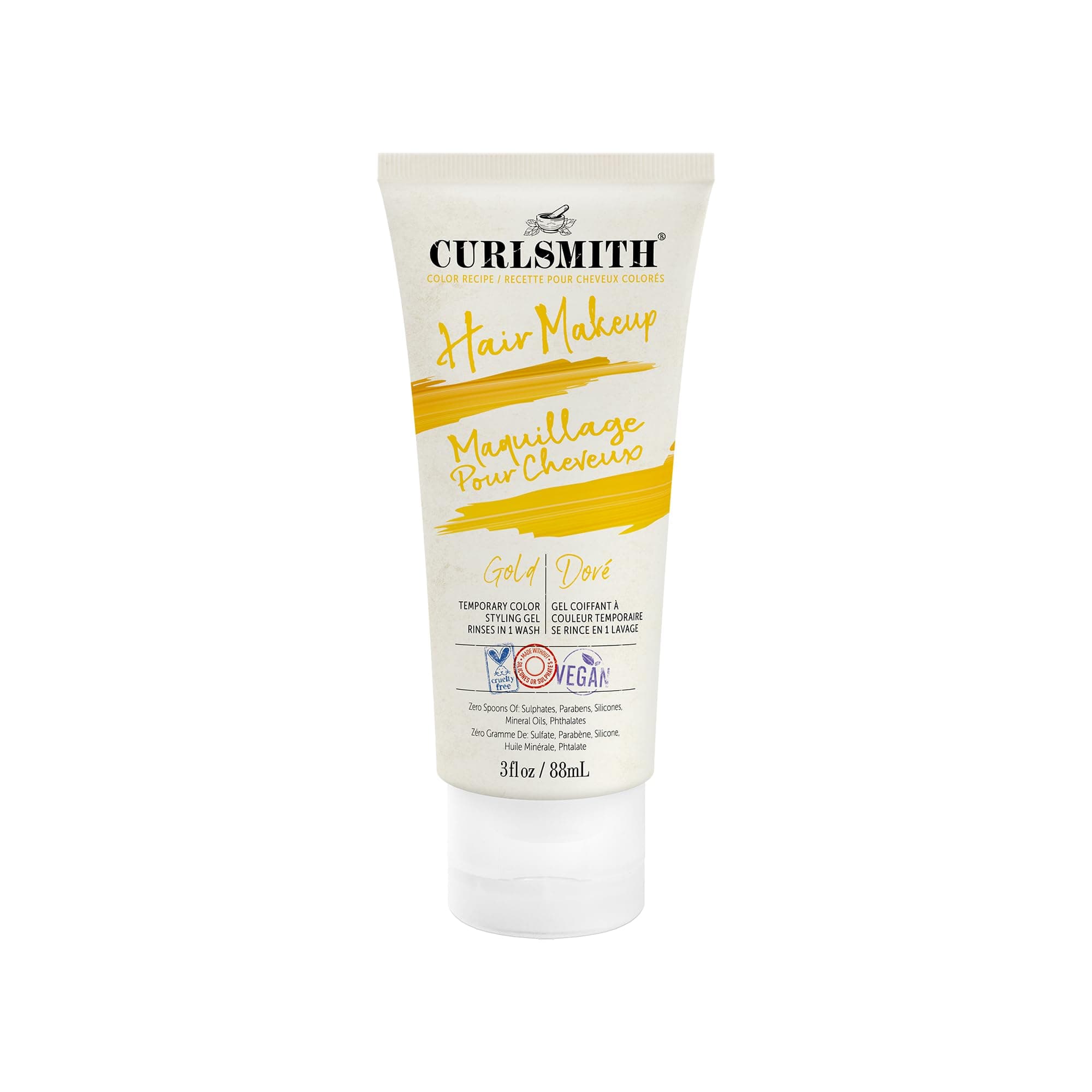 Curlsmith - Hair Makeup - Vegan Temporary Hair Color and Styling Gel (Gold 3 fl.oz)