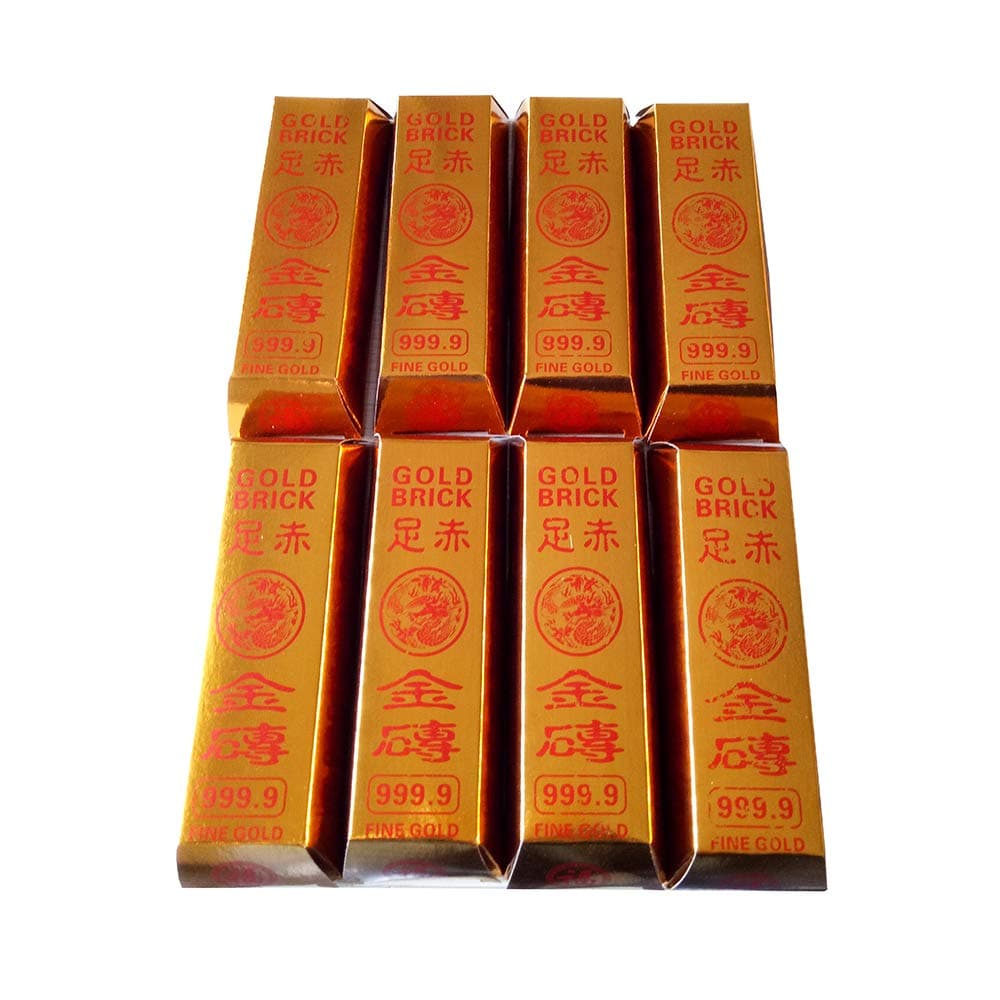 1 Pack Large Size Chinese Vietnamese Joss Paper Gold Bar - Ancestor Money Gold Bars(Total 8 Bars)