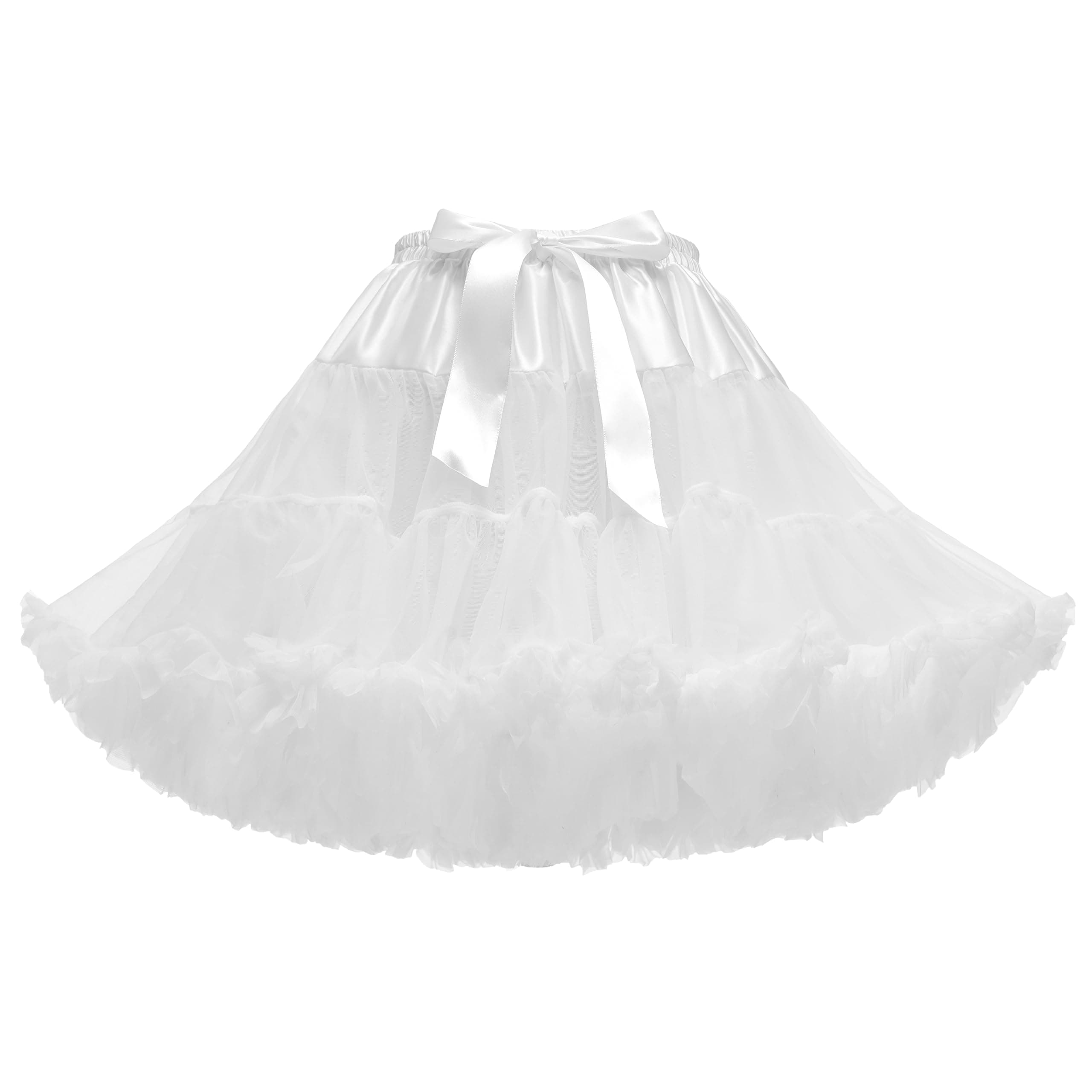 Women's Girls Elastic Waist Multi-Layer Tulle Tutu Short Skirt Petticoat