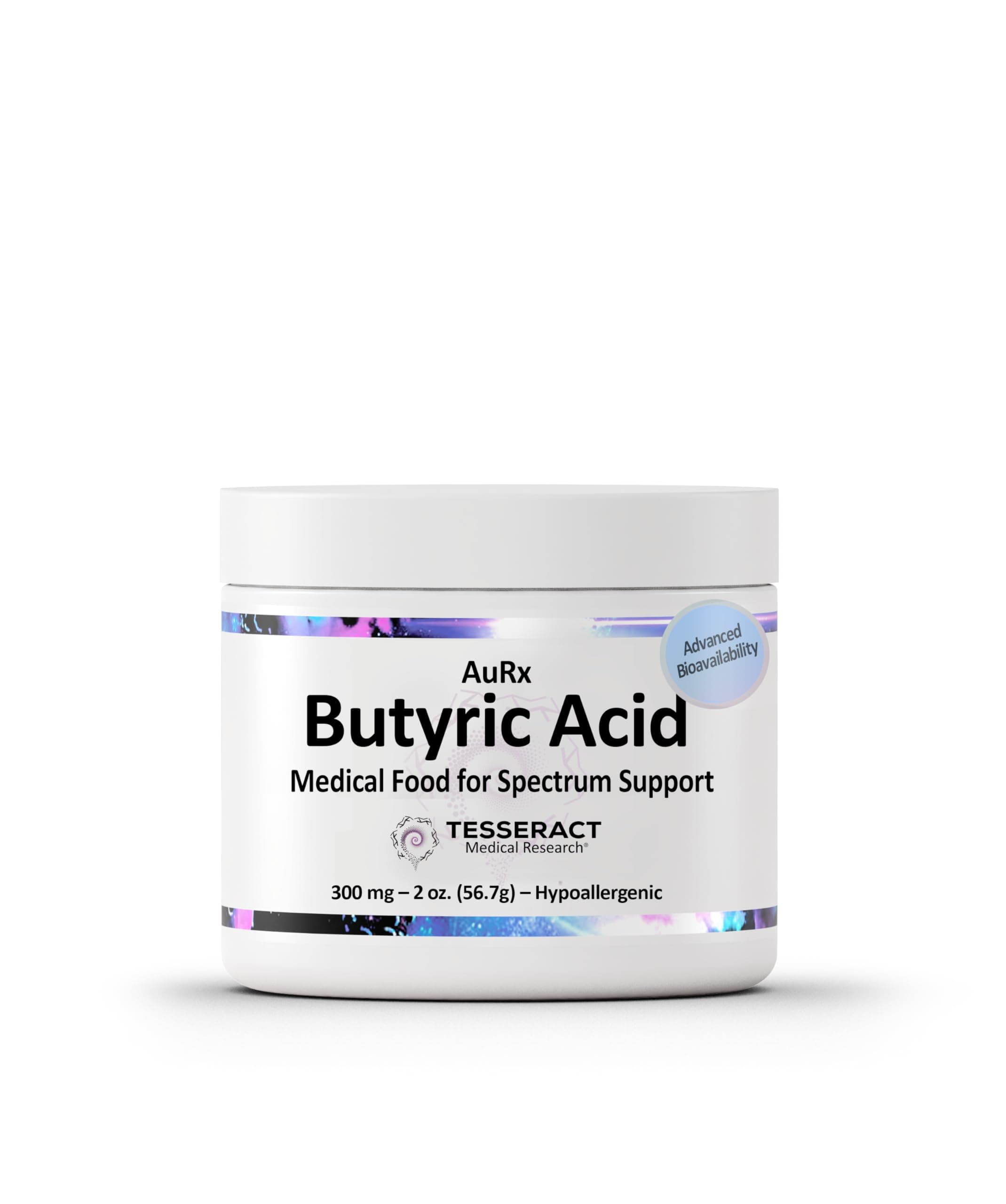AuRx Autism Spectrum Medical Food Powder to Support Gut Health, Stabilized Butyric Acid Supplement in a Palatable-Tasting Powder for ASD Children, Hypoallergenic, 2 Ounces
