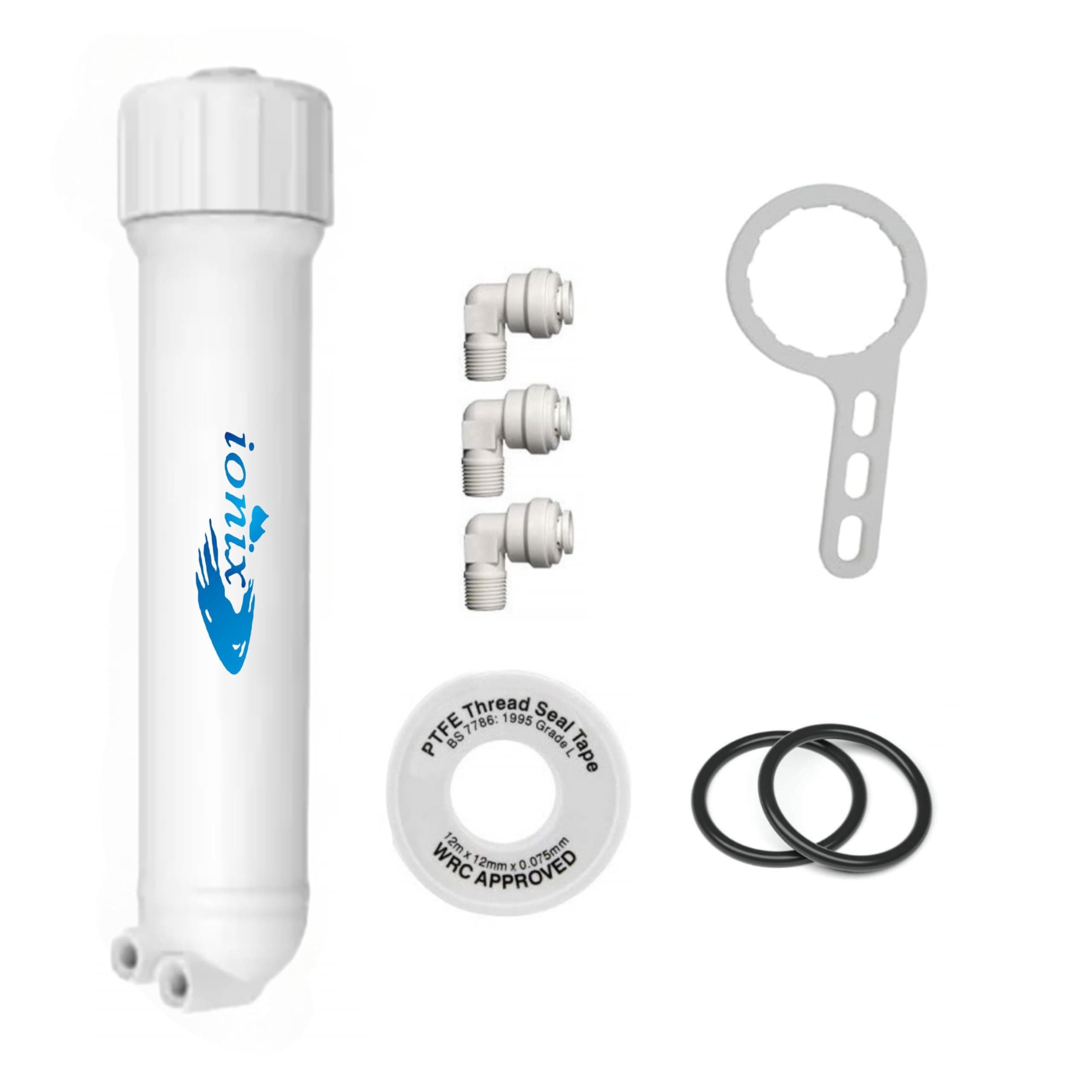 Ionix Membrane housing for Ro membrane, Double O ring membrane housing for Double leakage prevention, Works with All domestic 50, 75, 80 & 100 GPD membranes