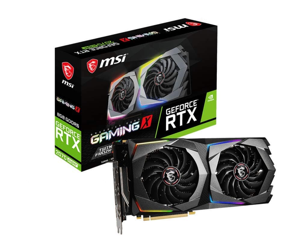 MSI Nvidia GeForce RTX 2070 Super Gaming x Graphics Card '8GB GDDR6, 1800MHz, RGB Mystic Light, 3x DisplayPort, HDMI, Dual Fan Cooling System'