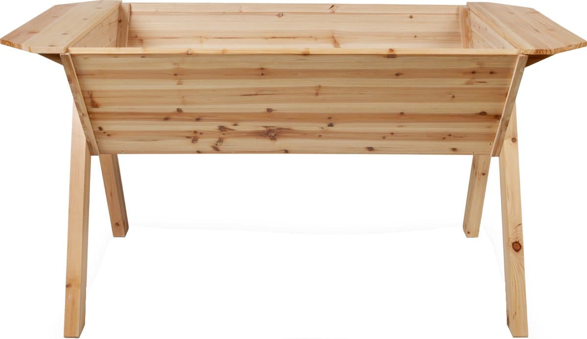 Terra Verde Home Rustic Wood Garden Wedge with Side-Table, Natural