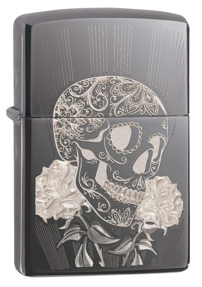 ZippoWindproof Lighter | Metal Long Lasting Zippo Lighter | Best with Zippo Lighter Fluid | Refillable Lighter | Perfect for Cigarettes Cigars Candles |Pocket Lighter Fire Starter | Skull Design