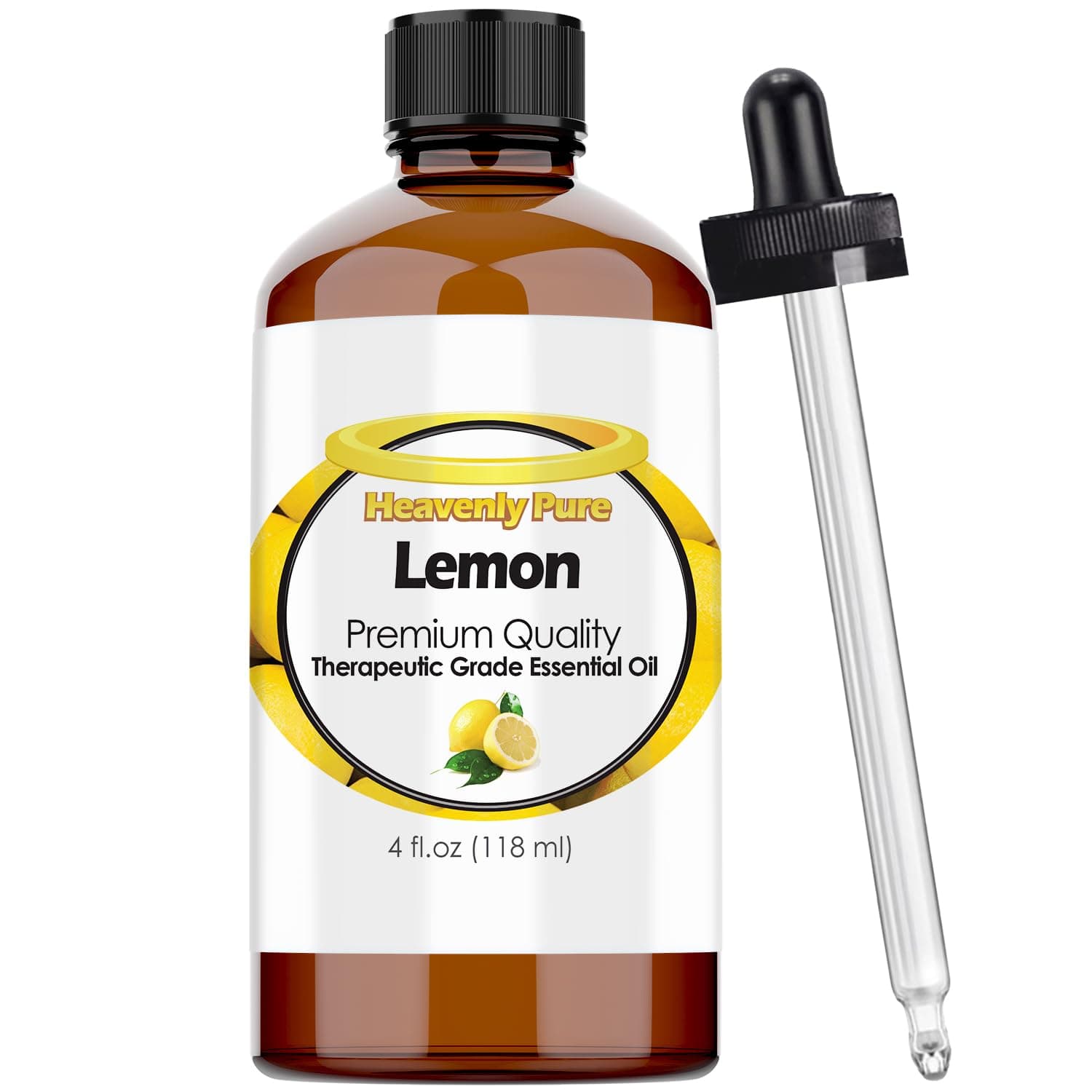 Lemon Essential Oil 4 oz with Dropper for Aromatherapy, Diffuser, Candle, and Mosquitoes (118 ml)