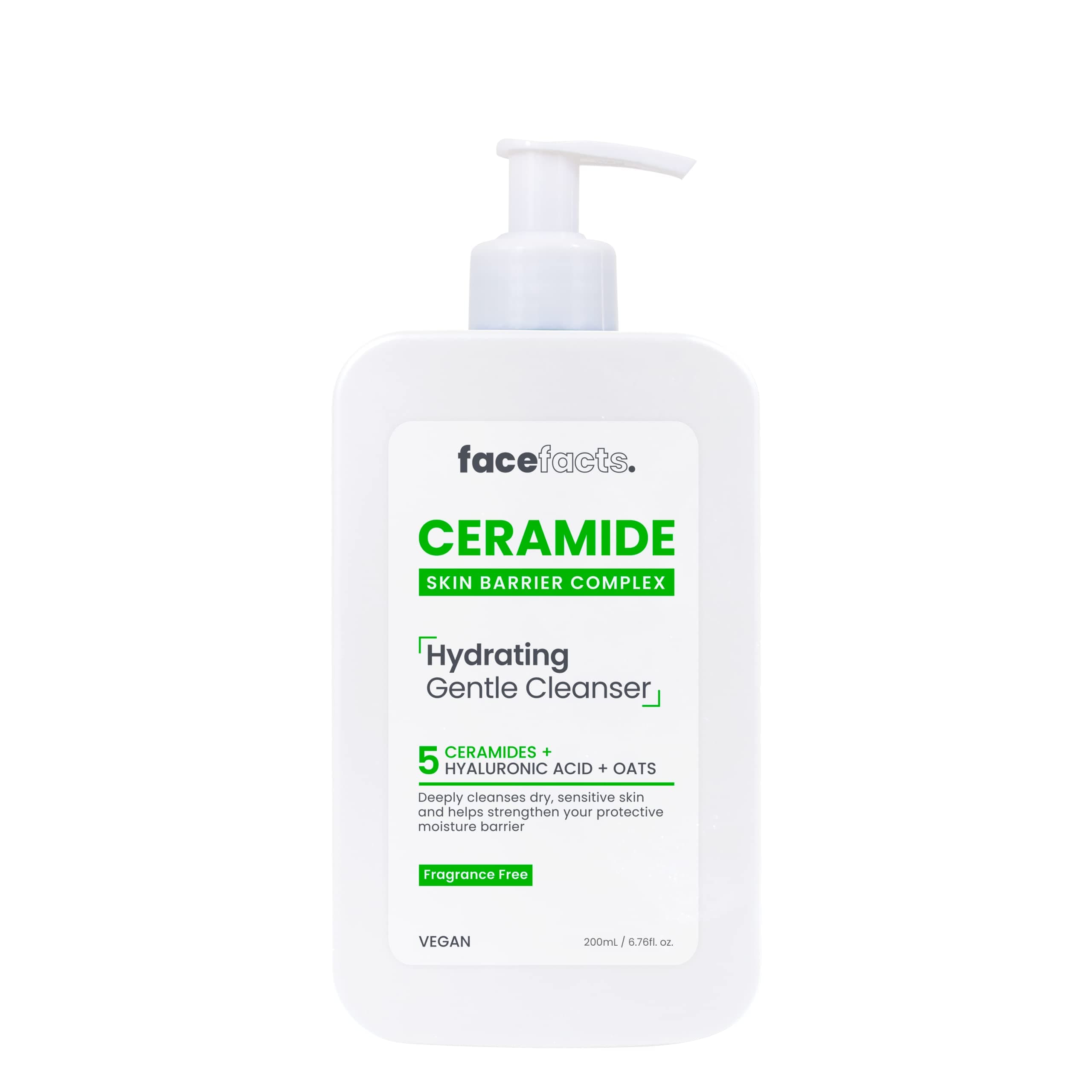 Ceramide Hydrating Cleanser | Dry & Sensitive Skin | 200ml, White, Pack of 1