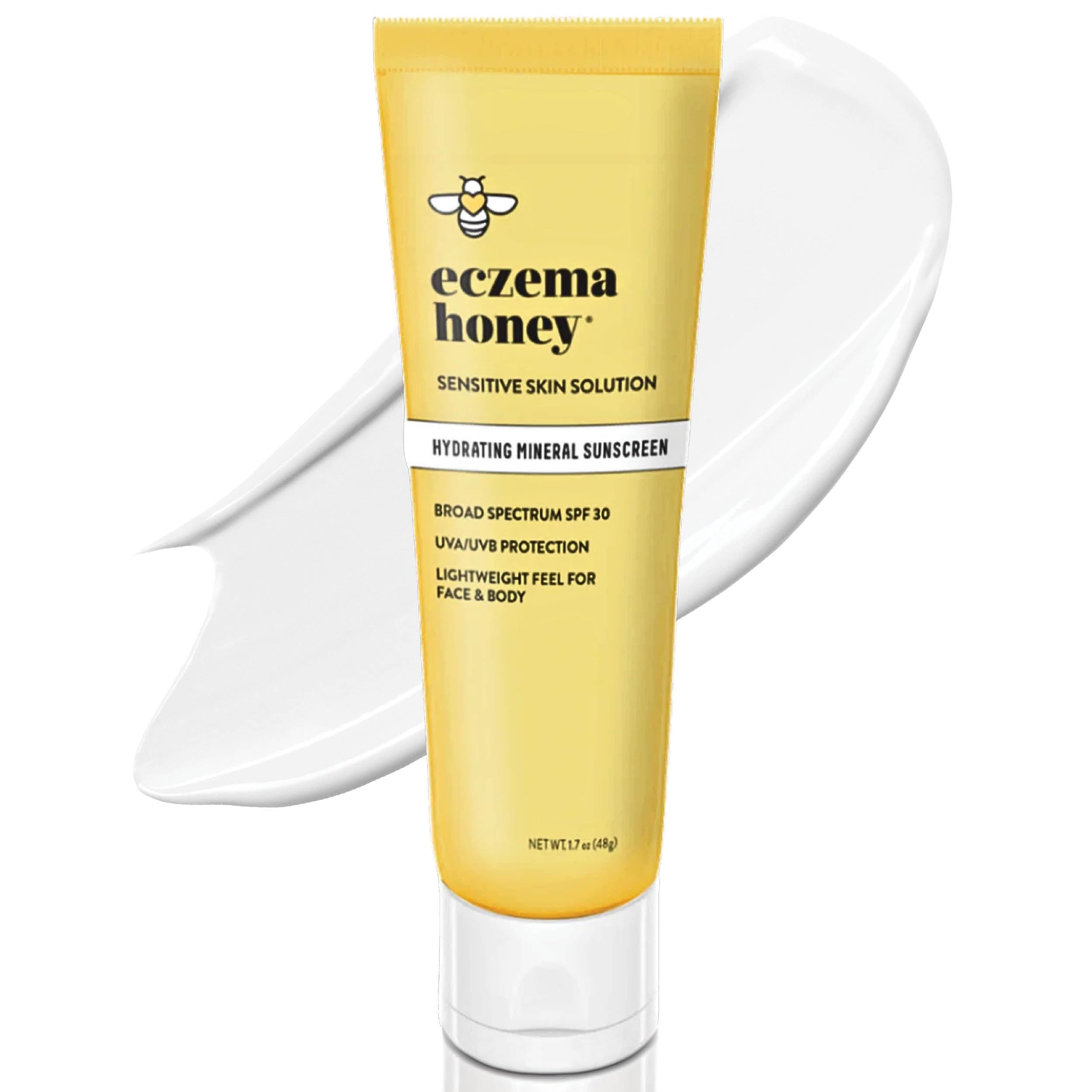 - Eczema Honey Hydrating Mineral Sunscreen - Lightweight SPF 30 Sun Cream - Body & Face Sunscreen for All Ages (1.7 Oz)