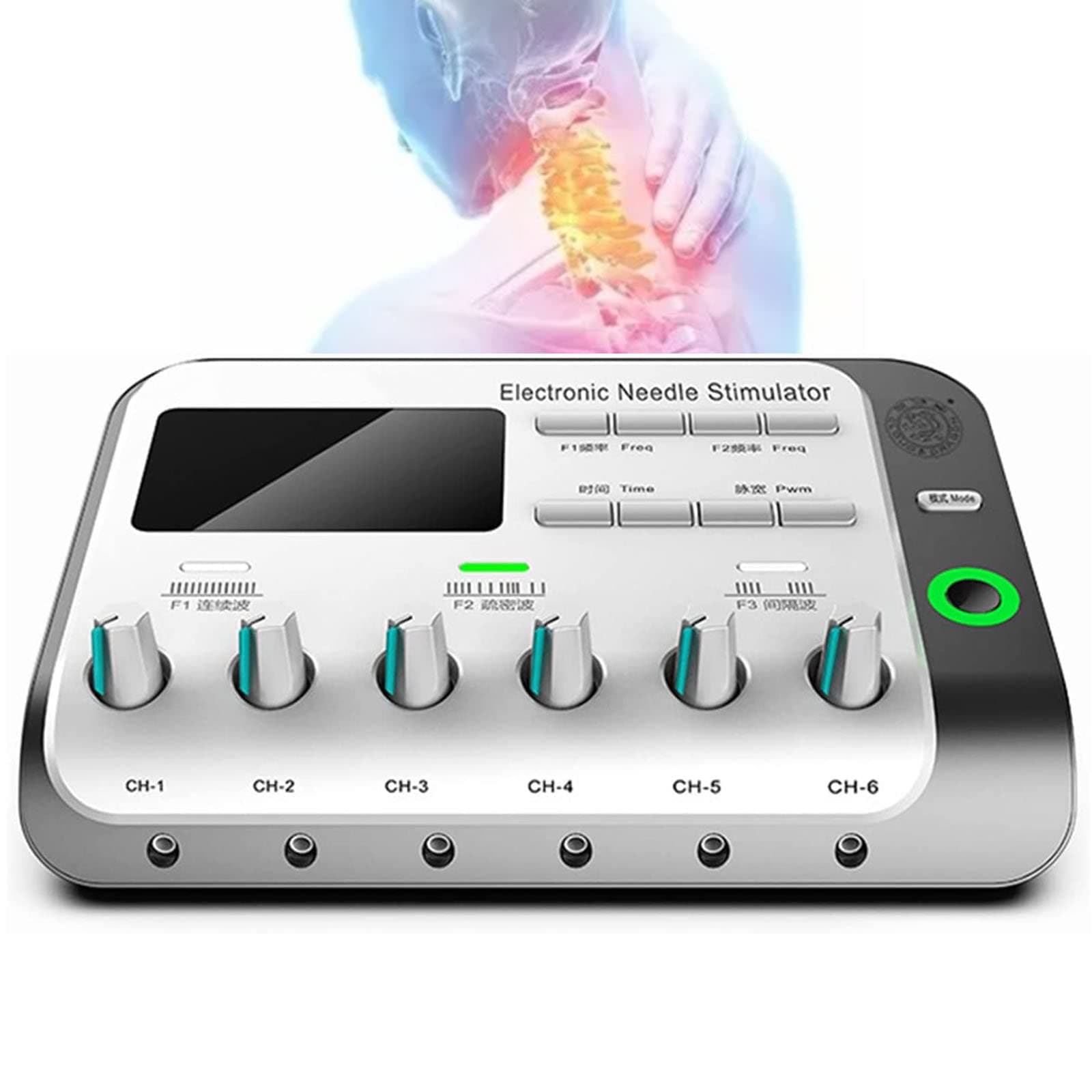 Electric Acupuncture ​Stimulator Machine, Multi-Functional Electronic Acupuncture Treatment Device 6 Output Channel, Electric Muscle Stimulator Relax Electroacupuncture Patch