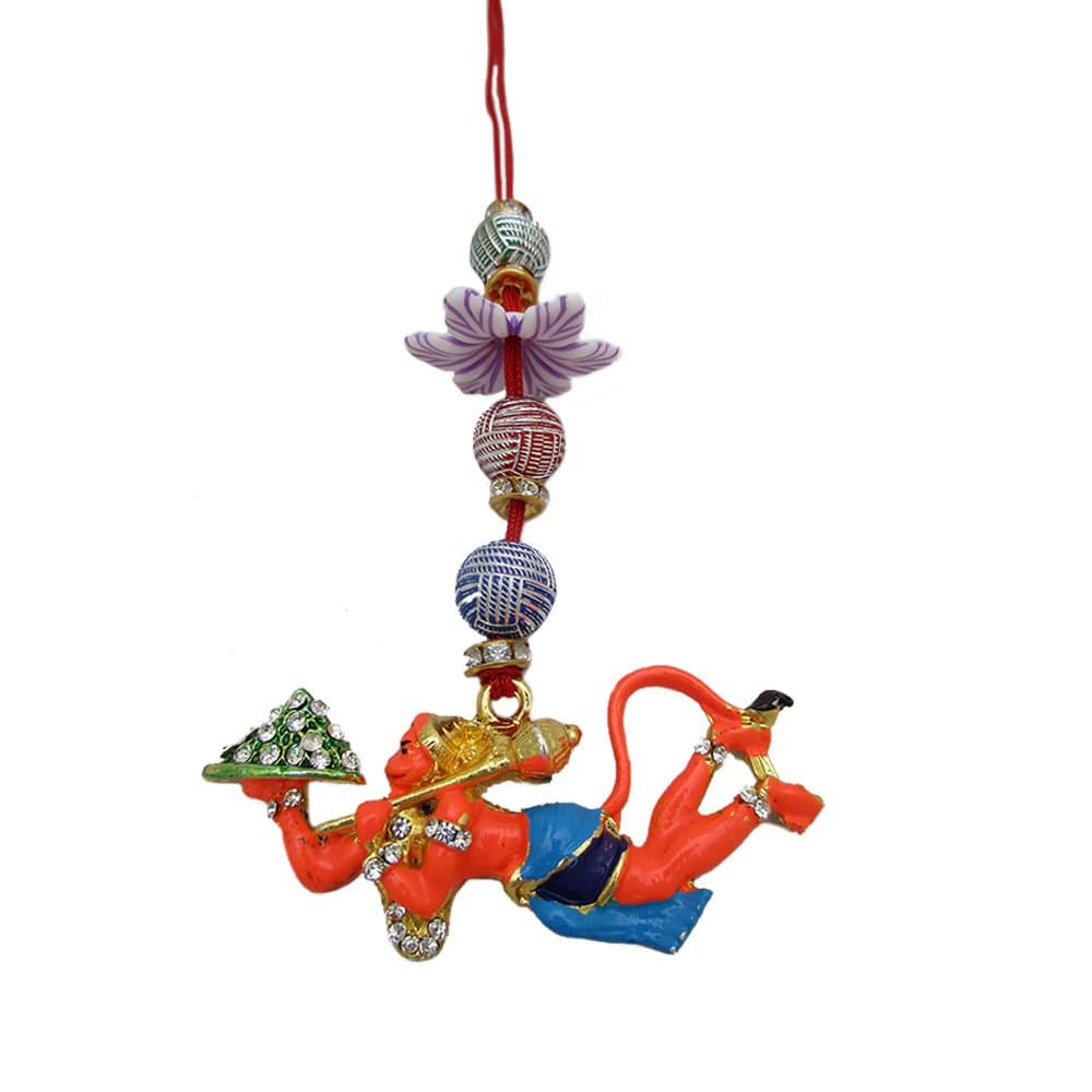 Universal Icons Hanuman Idol With Kailash Parvat For Car Rear Mirror