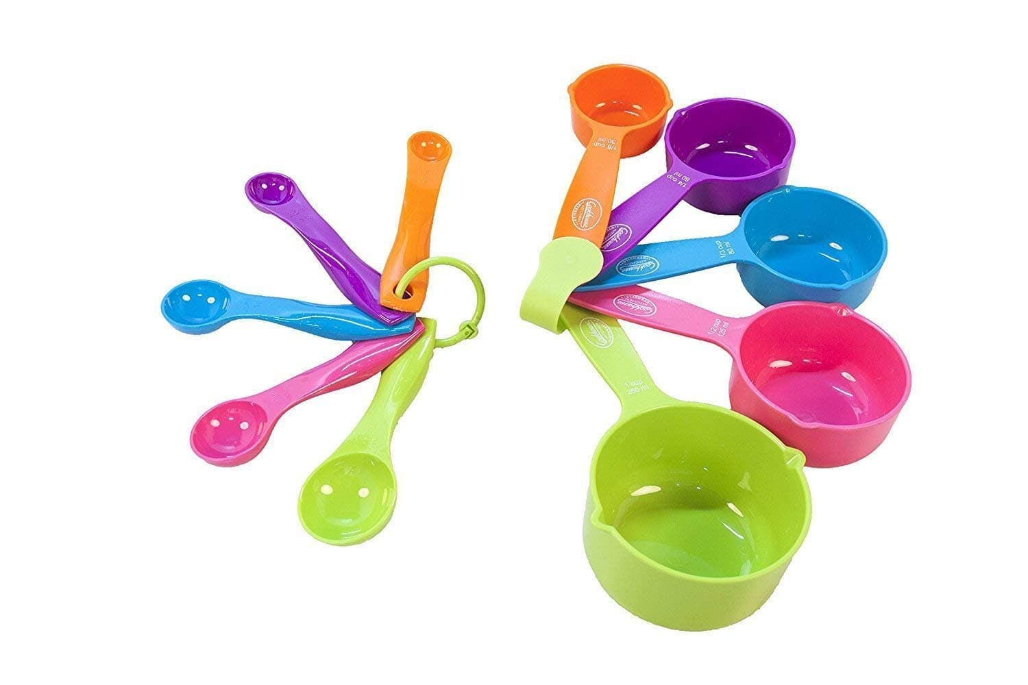 The NourisherKitchen Cooking and Baking Metric Measurement Cup Type Spoon (Multicolour) -Set of 10