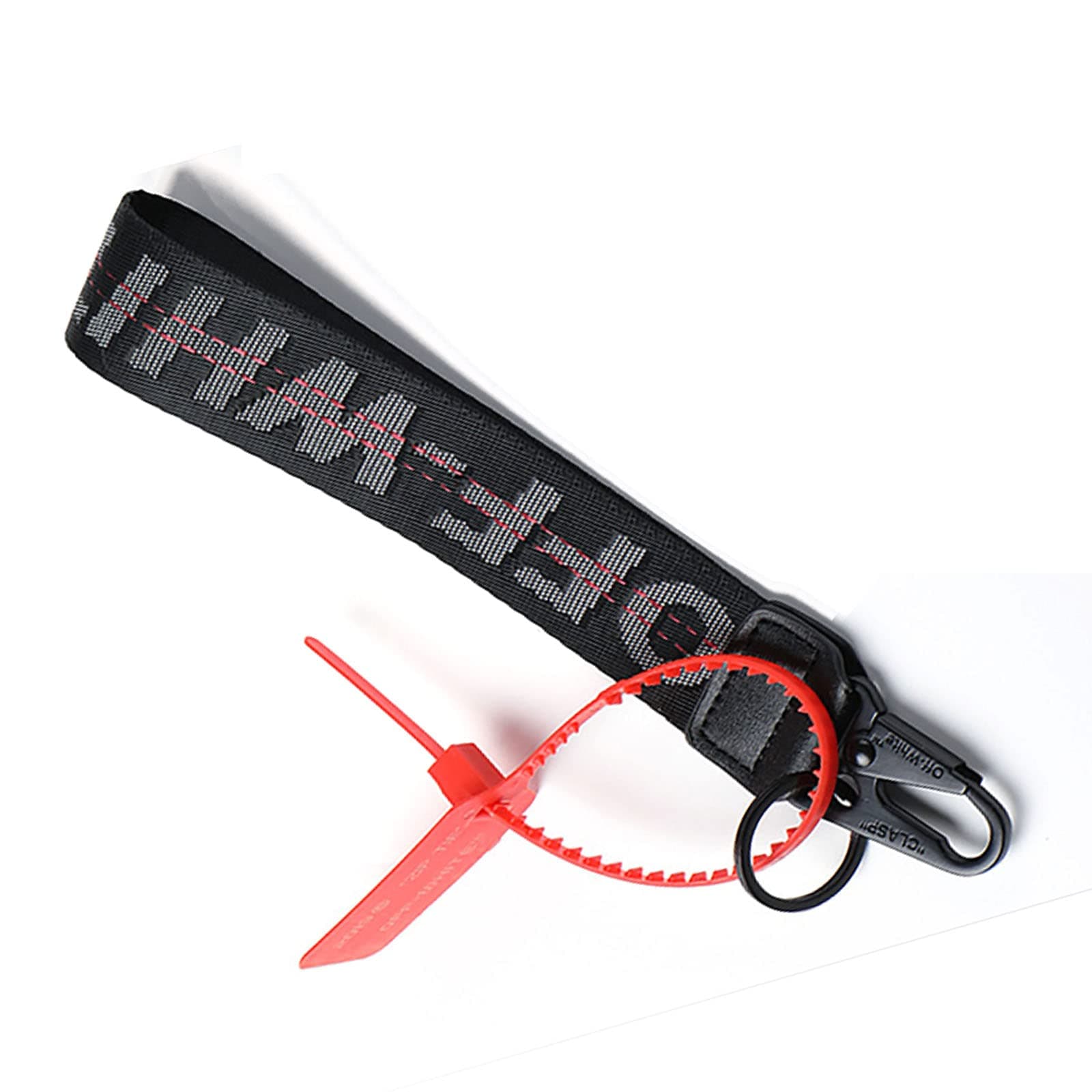 Classic Keychain, Lanyard Keychain, White Wristlet Keychain Lanyard for Keys Can Hang Key,Wallet,Jeans Decoration,Black