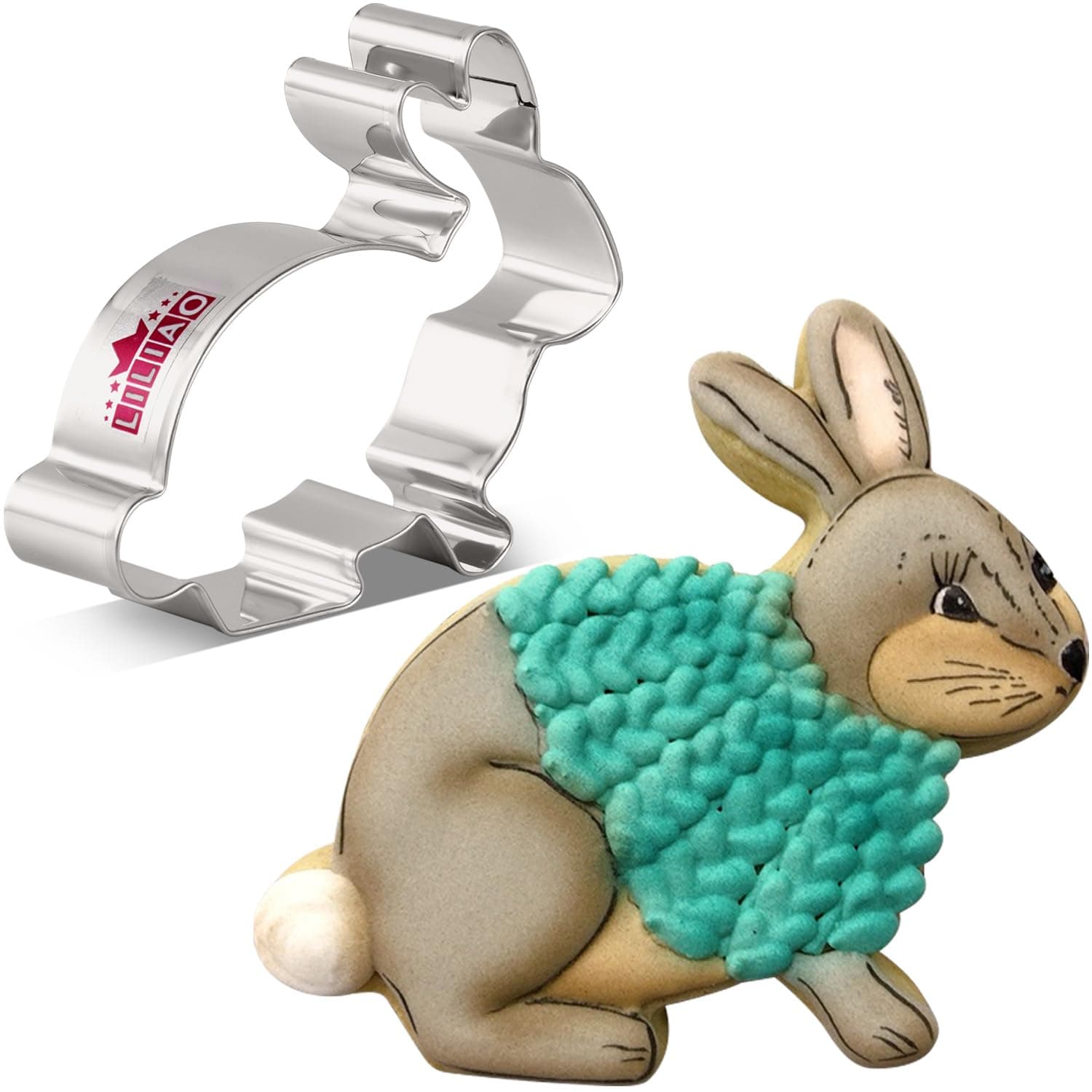 LILIAO 3.8" Rabbit Cookie Cutter, Stainless Steel