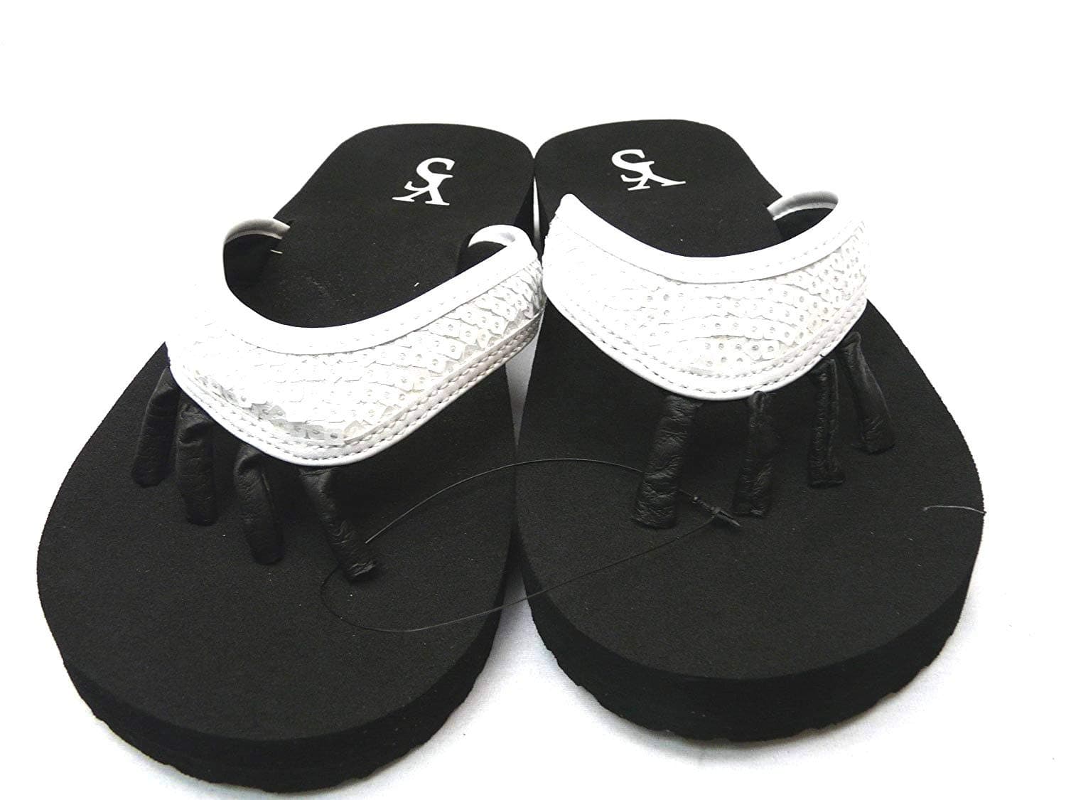 Yoga Sandals® Women's Beech Beach, Twilights, Color White Sequin & Black