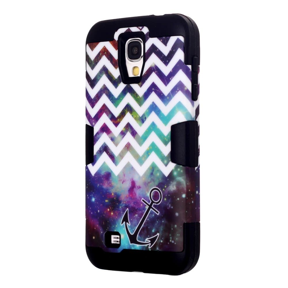 S4 Case, Samsung Galaxy S4 Case - CAISEDO(TM)Nebula Paint 3 in 1 Combo Tuff Hybrid Shockproof Case Cover Suitable For Samsung Galaxy S4 i9500 with Stylus,Screen Protector.[C972B1]Black