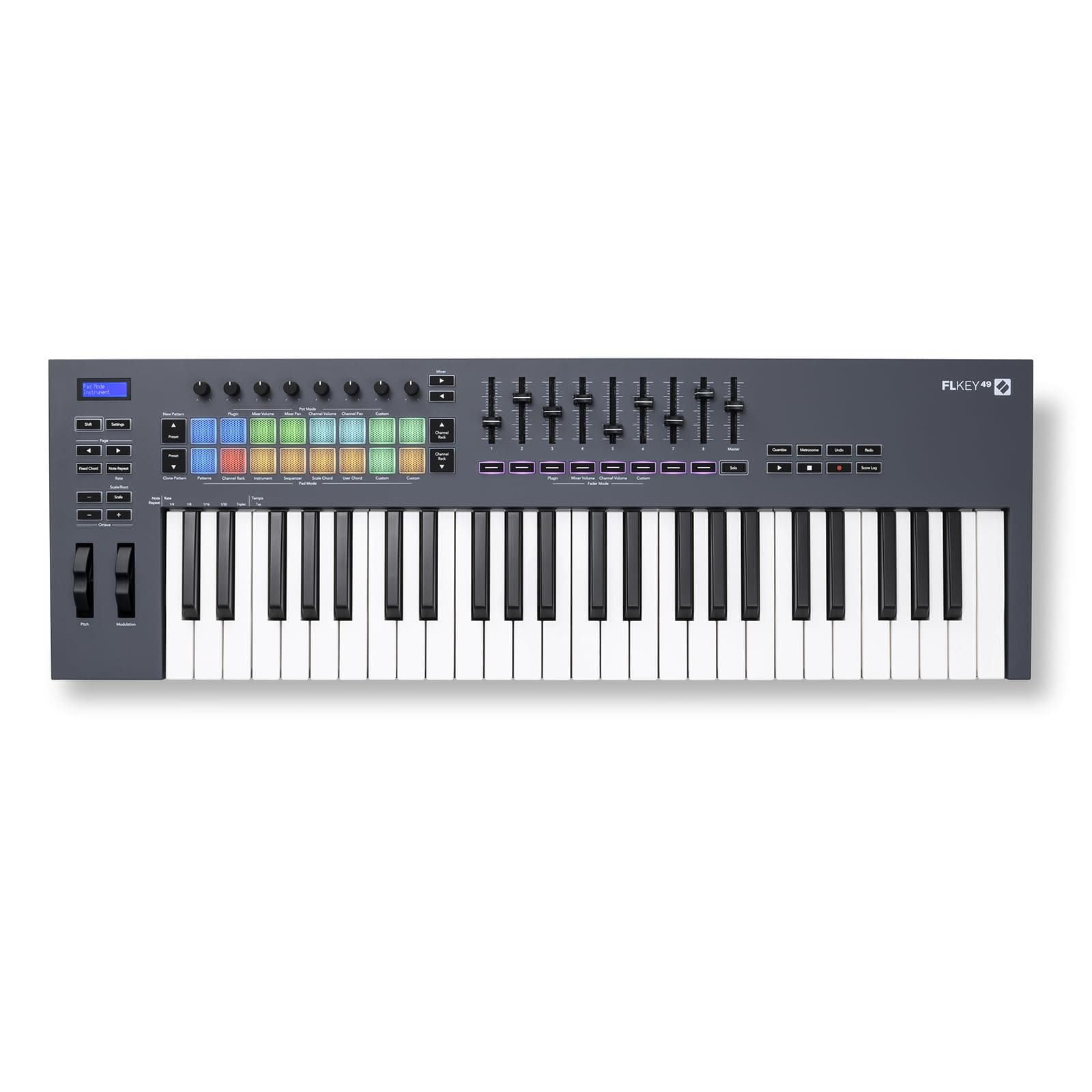 Novation FLkey 49 MIDI Keyboard Controller — Seamless FL Studio Integration with Chord Mode and Scale Mode. All the software you need for Music Production