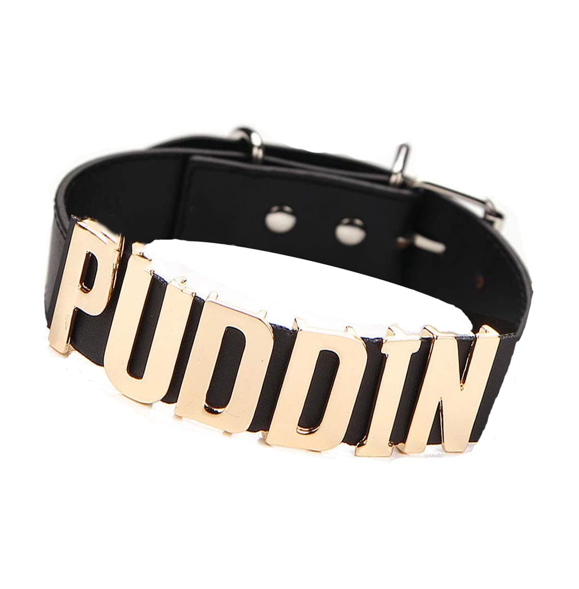 AbitonccBlack Pu Leather Choker Necklace for Haley Quinn Cosplay,for Movies Suicide Squad Custume Accessiores, Puddin Choker Necklace Collar for Women and Girls Halloween Birthday Party Cosplay