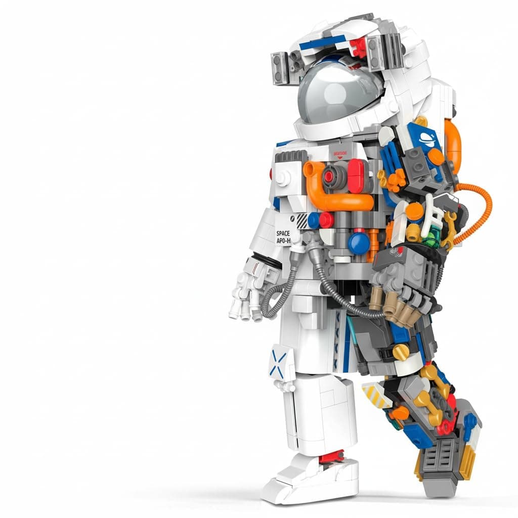 Excefore Space Exploration Astronaut Toys Building Block Kit, Collectible Mechanical Spaceman Build and Display Model, Creative Birthday Gift for Adults Kids (900 Pcs)
