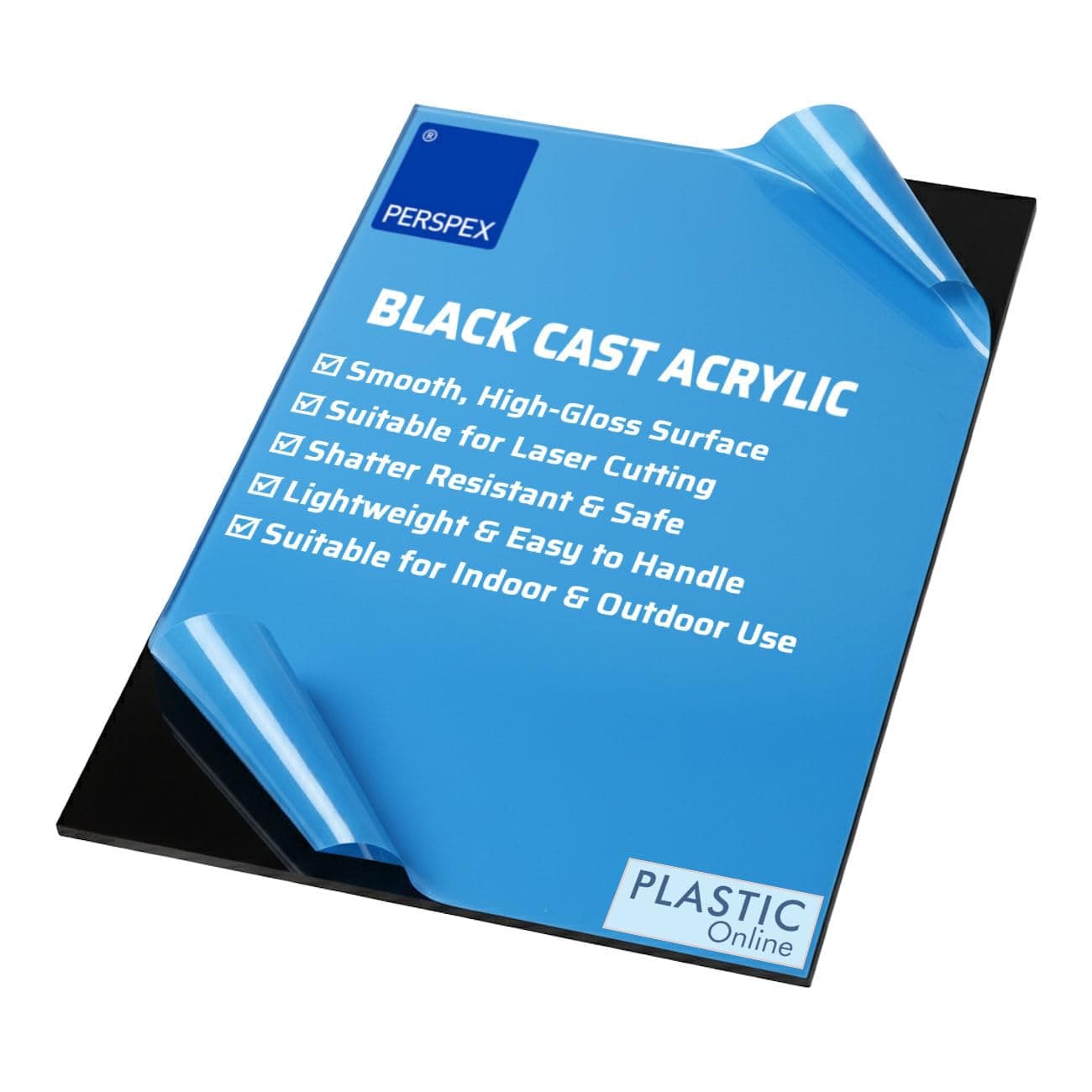 – TIELO 3mm Perspex Black Gloss Acrylic Plastic Sheet Panel with Finished Polished Edges - Various Sizes (A4 - 21cm x 29.7cm)