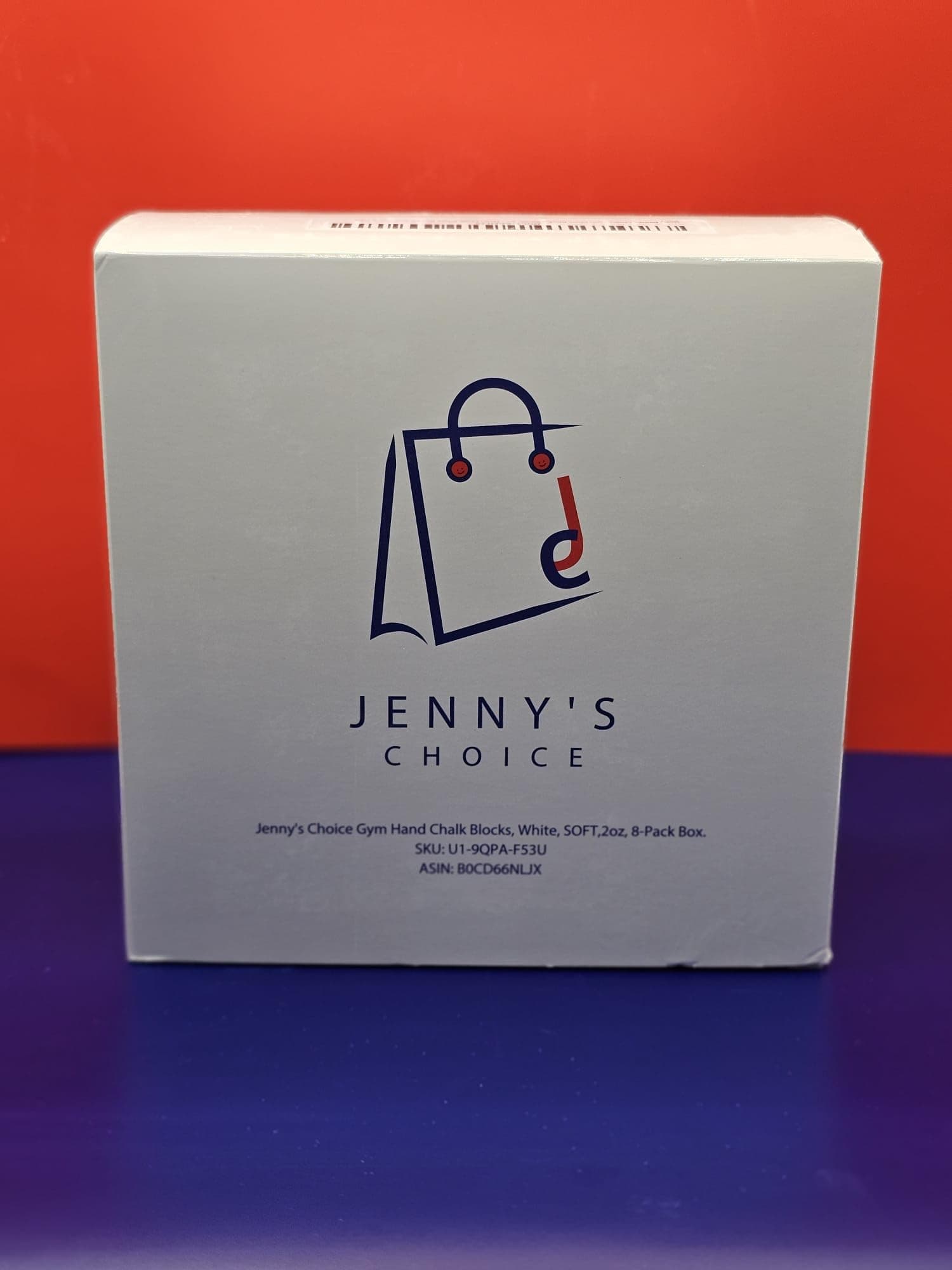 Jenny's Choice Gym Chalk Blocks, White, 2oz, 8-Pack Box. Sport Hand Chalk