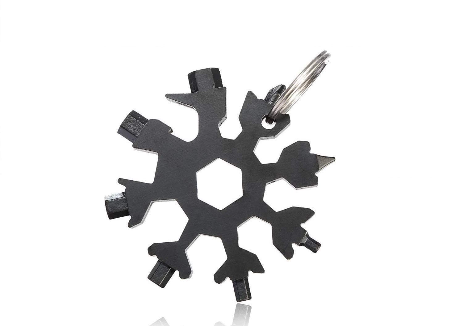 JRM's 18-in-1 Stainless Steel Snowflake Multi-Tool, Snowboarding Multi-Tool as Keychain Screwdriver, Bottle Opener Tool, Outdoor Wrench, Outdoor EDC Tools
