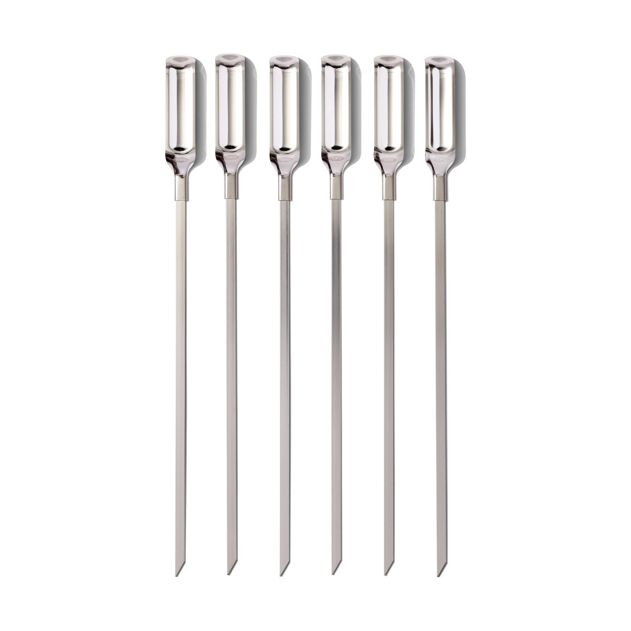 OXO Good Grips Grilling Tools, Stainless Steel Grilling Skewers - Set of 6