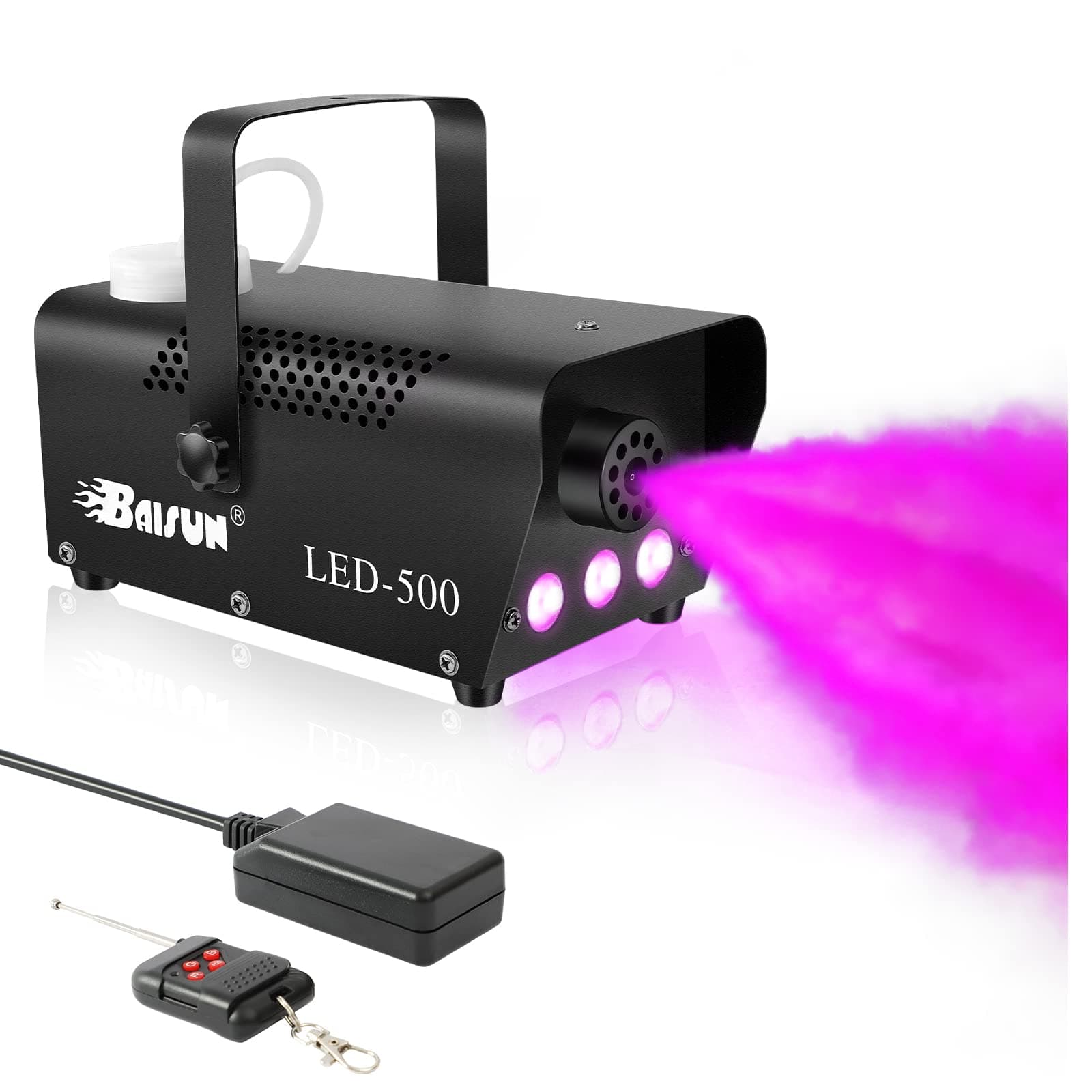 Fog Machine With LED Lights Baisun 500W Wireless Remote Control Smoke Machine For Wedding Christmas Halloween Birthday Party