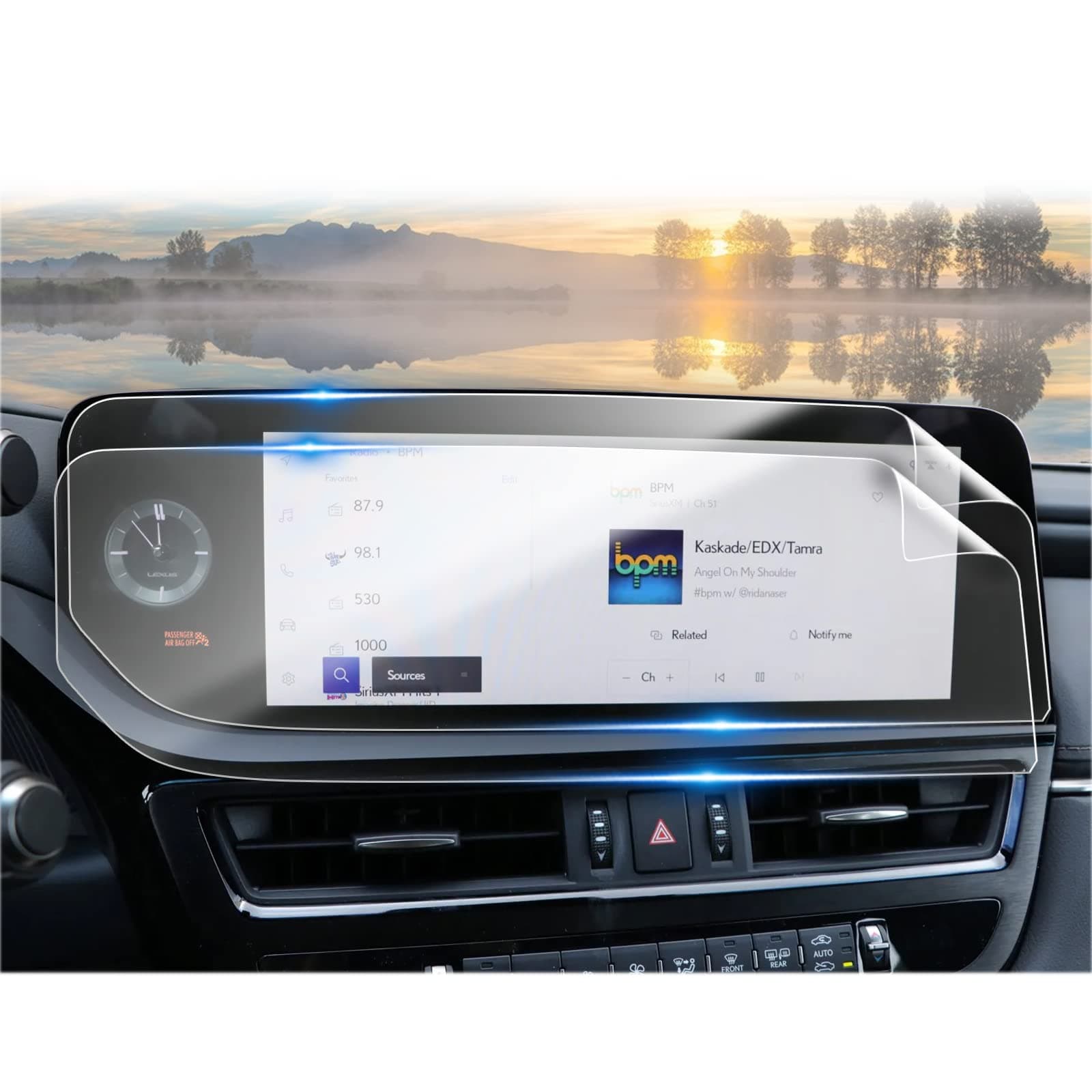 CDEFG for Lexus ES 250 350 300h Screen Protector Radio 2023 2024 2025 ES250 ES350 ES 350 F SPORT Accessories Touch Screen Display Cover -12.3 Inch Nano Film 2PCS