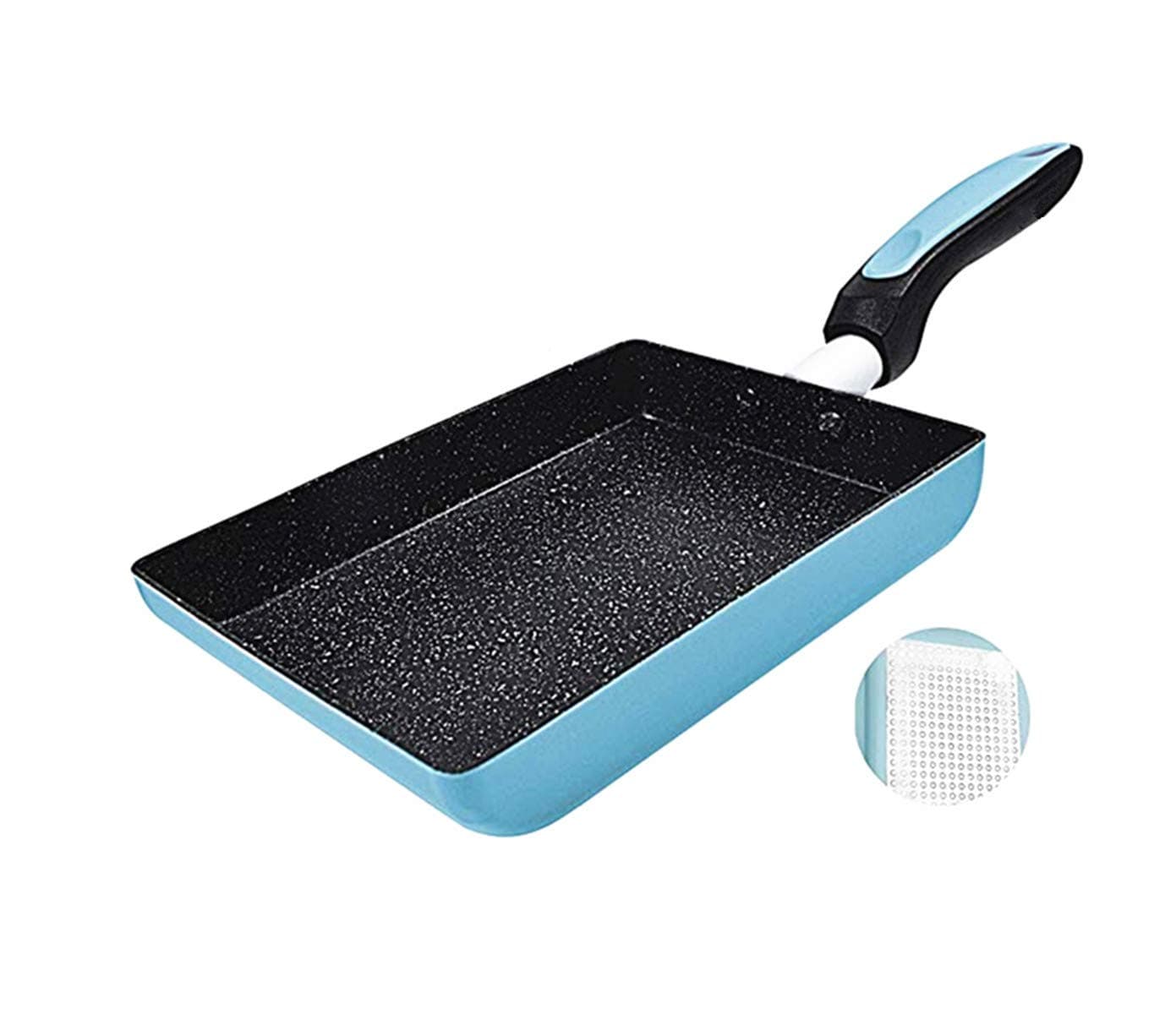 Tamagoyaki Japanese Omelette Pan/Egg Pan - Non-stick Coating - Rectangle Frying Pan Mini Frying Pan (Blue)