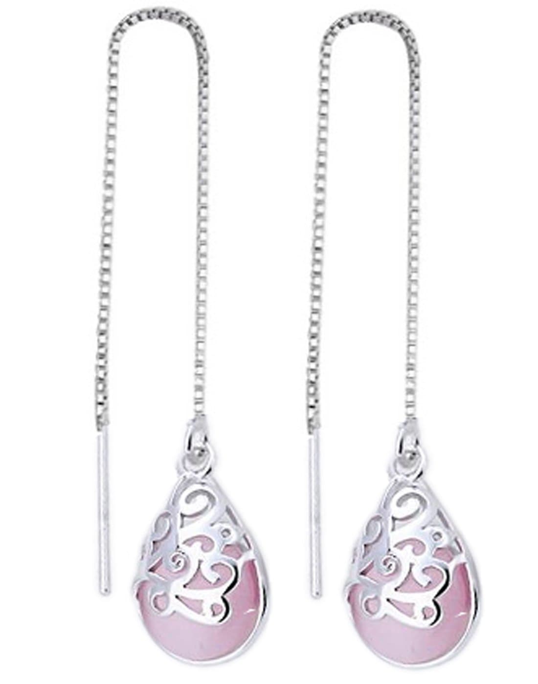 Platinum Plated Austrian Crystal Unique Long Chain Drop Earrings for Women