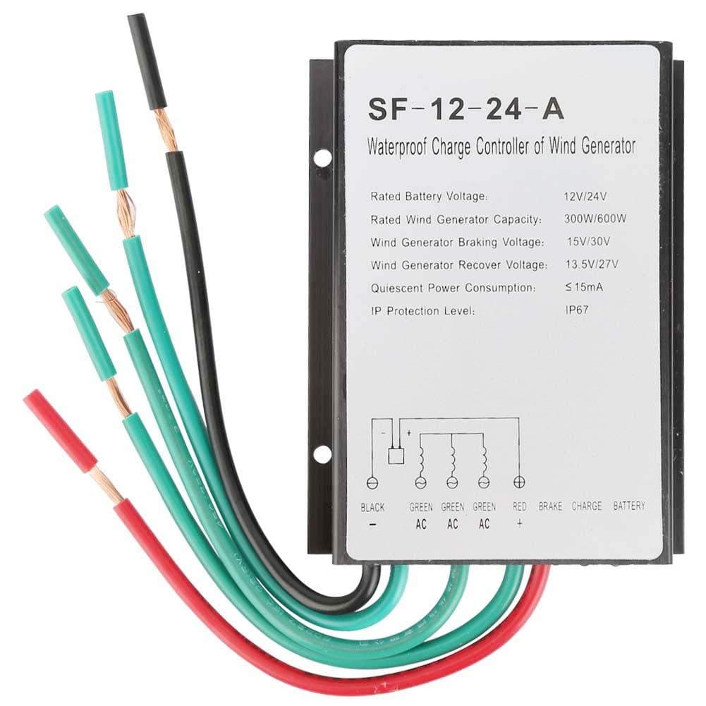 SF-12-24-A Wind Turbine Controller, 12V/24V 300W/600W Waterproof Wind Turbine Generator Controller Regulator