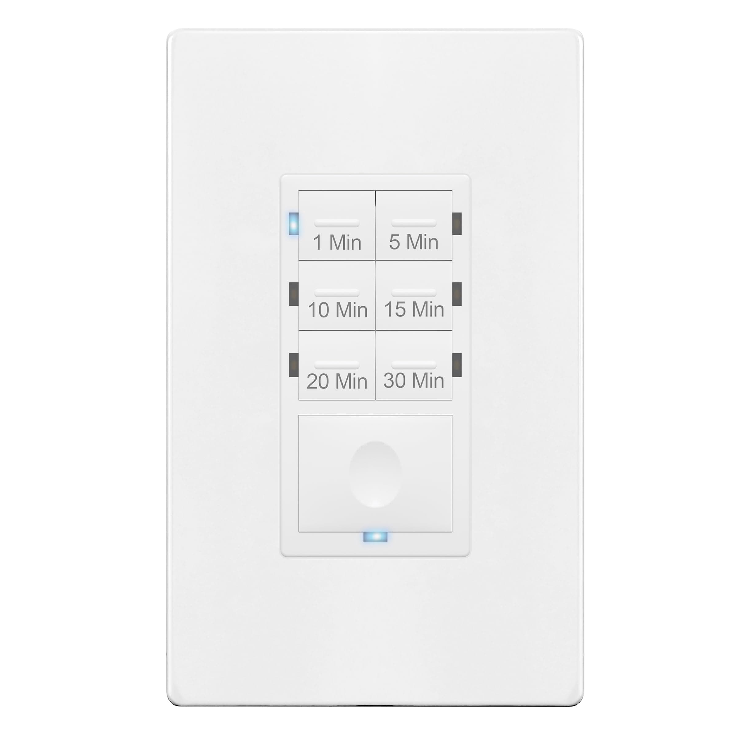 Enerlites HET06A 1-5-10-15-20-30 Minutes Preset In-Wall Countdown Timer Switch, w Decorator Wall Plate, White
