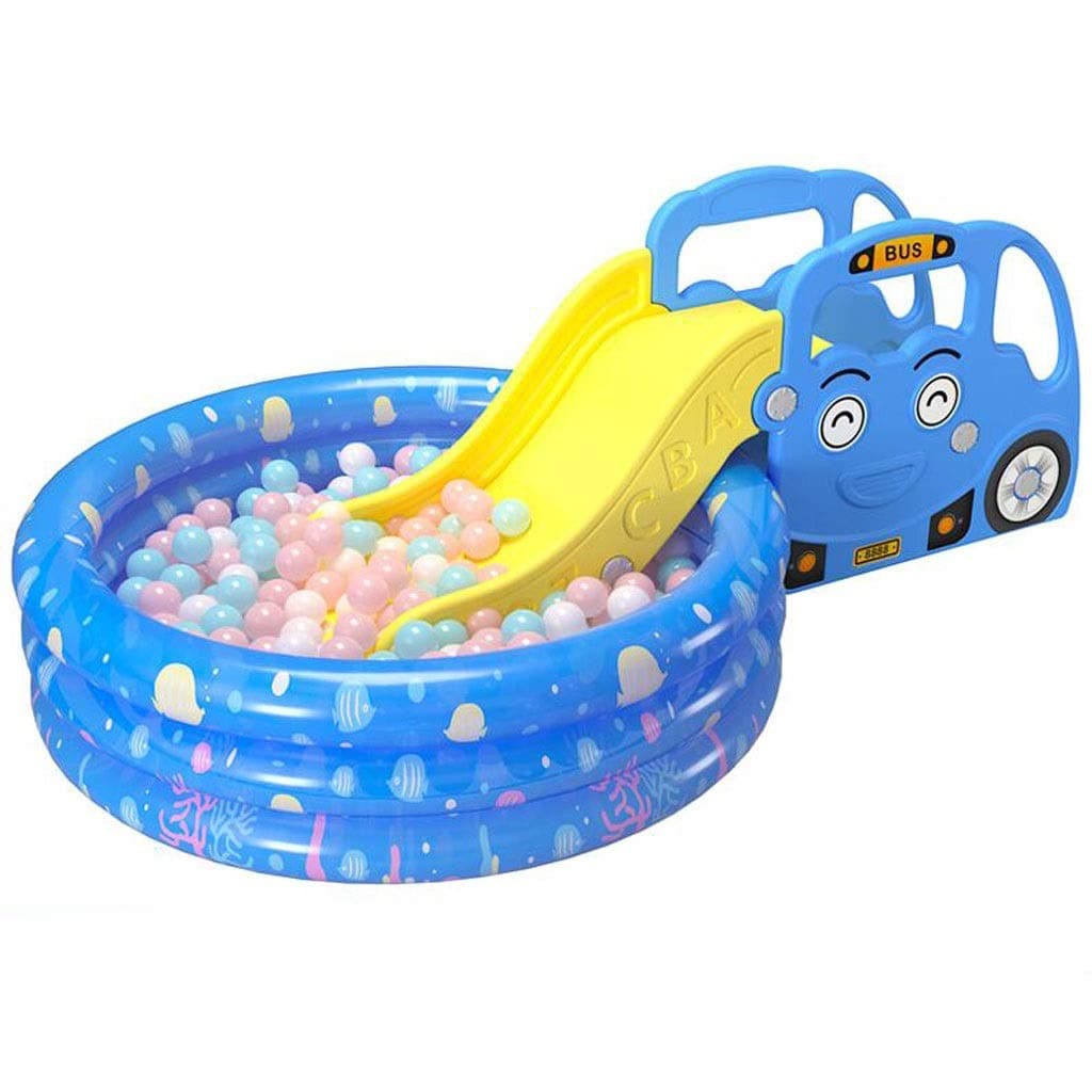 MCY Little Baby Bum Wheels On The Bus Climber And Slide With Interactive Musical Dashboard，Slide Indoor Children's Indoor Amusement Park Toys (Color : Blue)