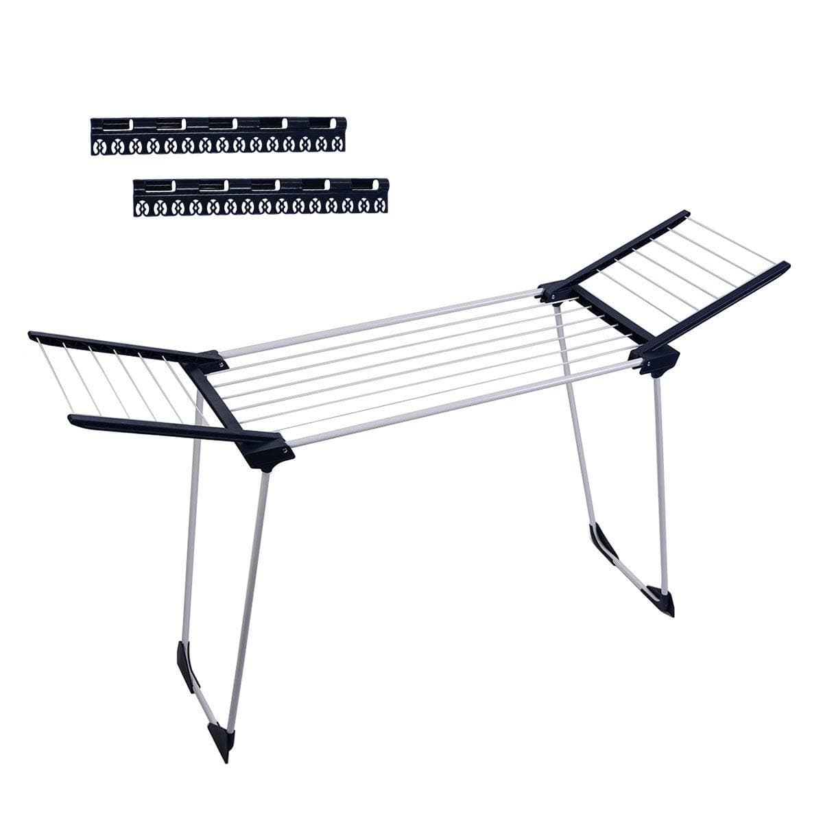 Laundry Drying Rack Suitable for Bathtub, Foldable, Steel, Portable Clothes Drying Rack with Gullwing for Flat Drying