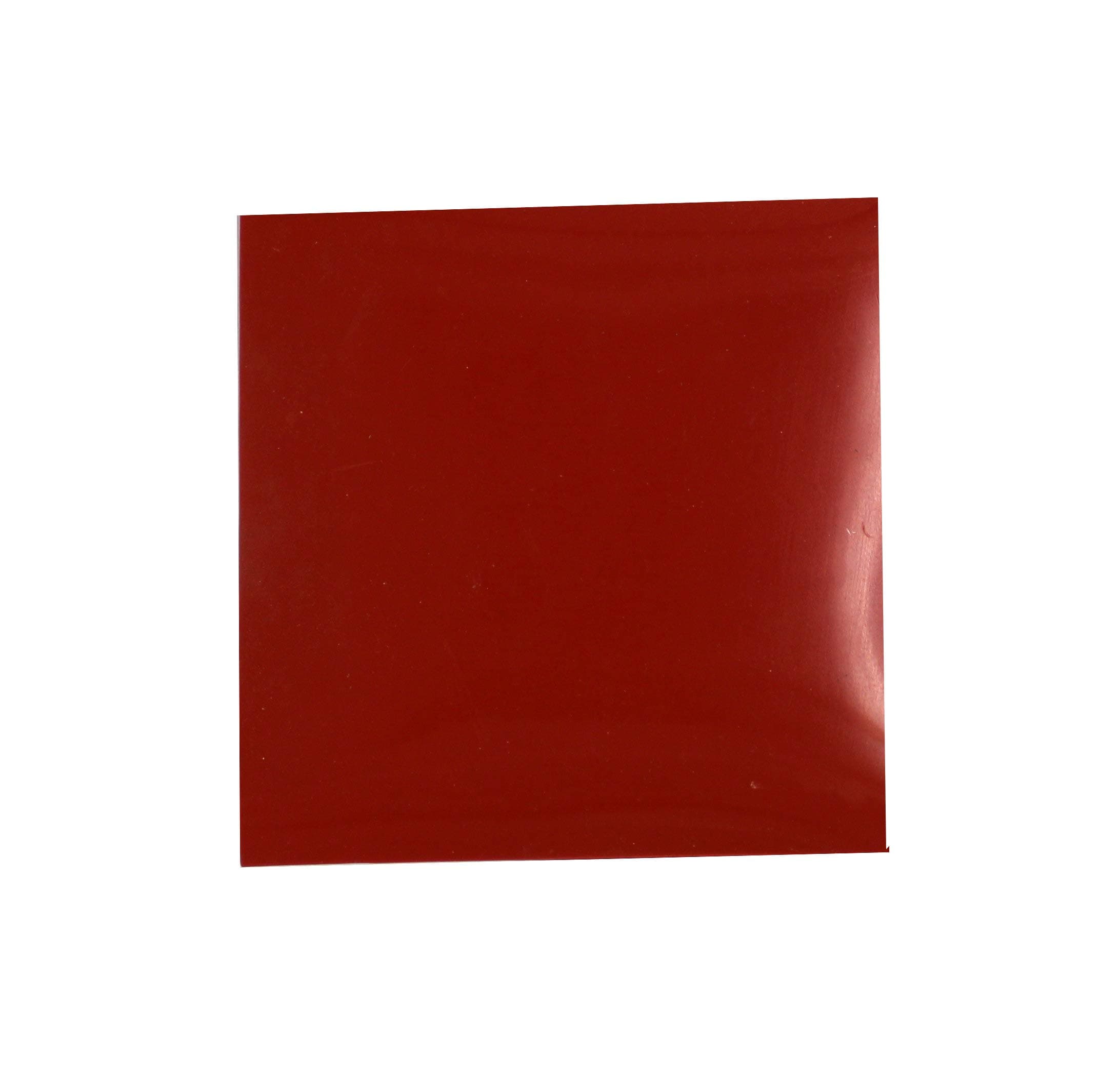 Thick Silicone Rubber Gasket Sheeting, High Temperature No Backing Solid Red 1/8 by 6 by 6 inch