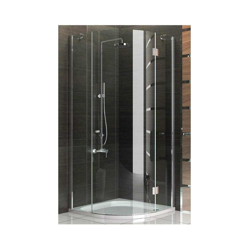 Alpenberger Quadrant Shower Cubicle, Real Glass Shower Enclosure 90 x 90 x 200 cm, Frameless Shower With Revolving Door, Partition, Shower Wall