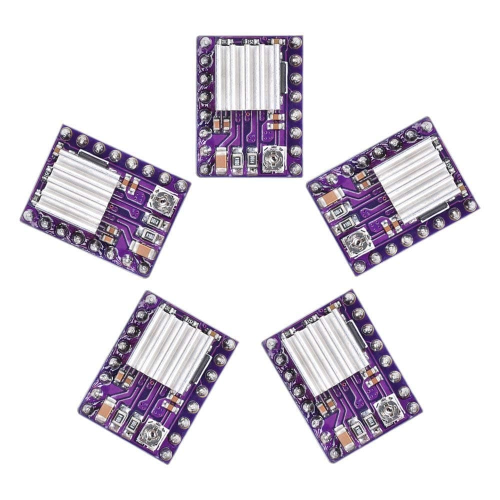 KINGPRINT DRV8825 Stepper Motor Driver Module with Heat Sink for 3D Printer Rrerap Ramps 1.4 A4988 (Pack of 5pcs)