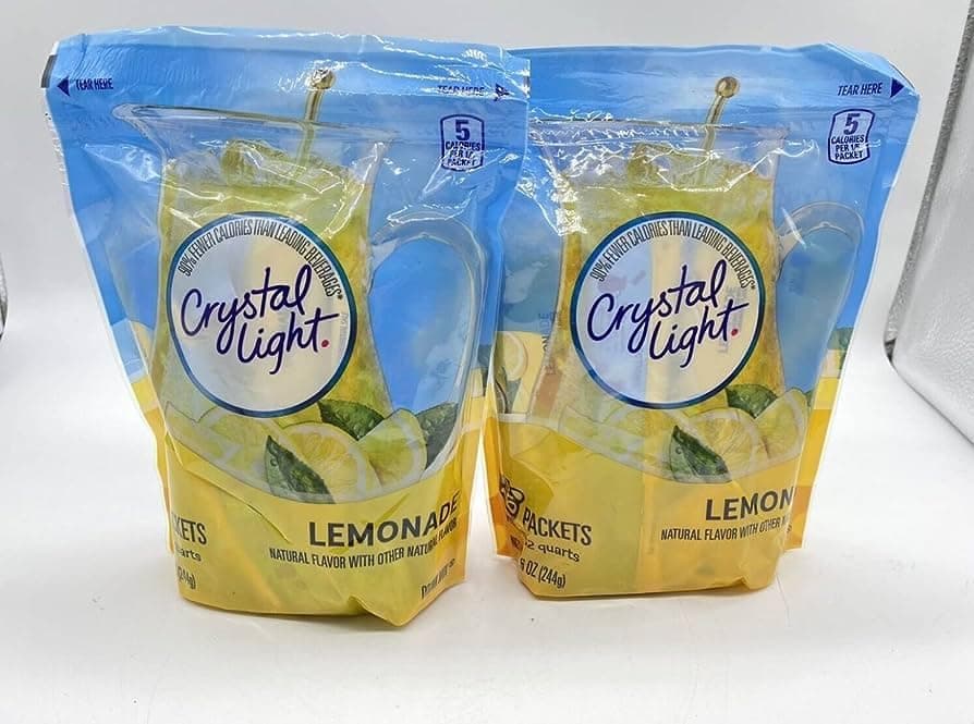 TOOZOON Crystal Light Lemonade Drink Mix, 8 oz, 16 Count, 2 Pack (32 Total)