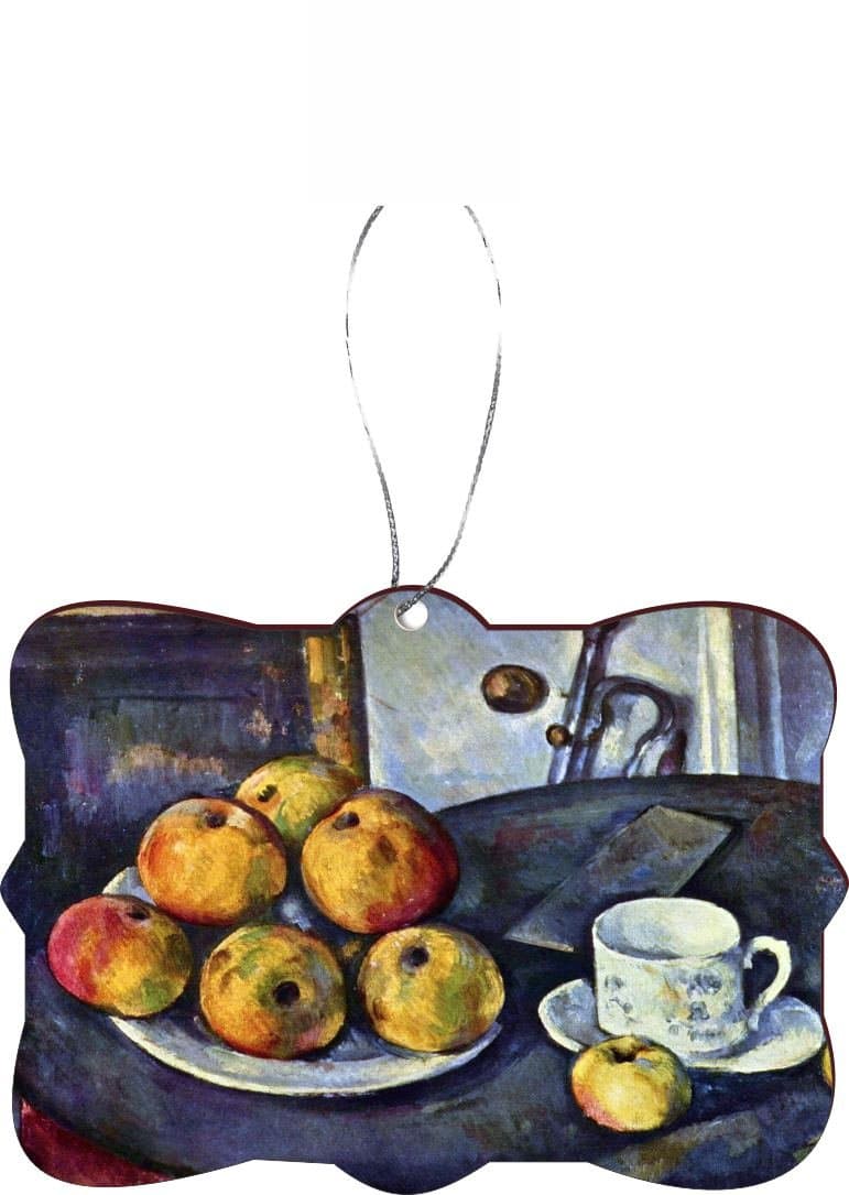 Rikki Knight Christmas Tree Ornament/Car Rear View Mirror Hanger Paul Cezzane Art Still Life Bottle and Apple Cart Design